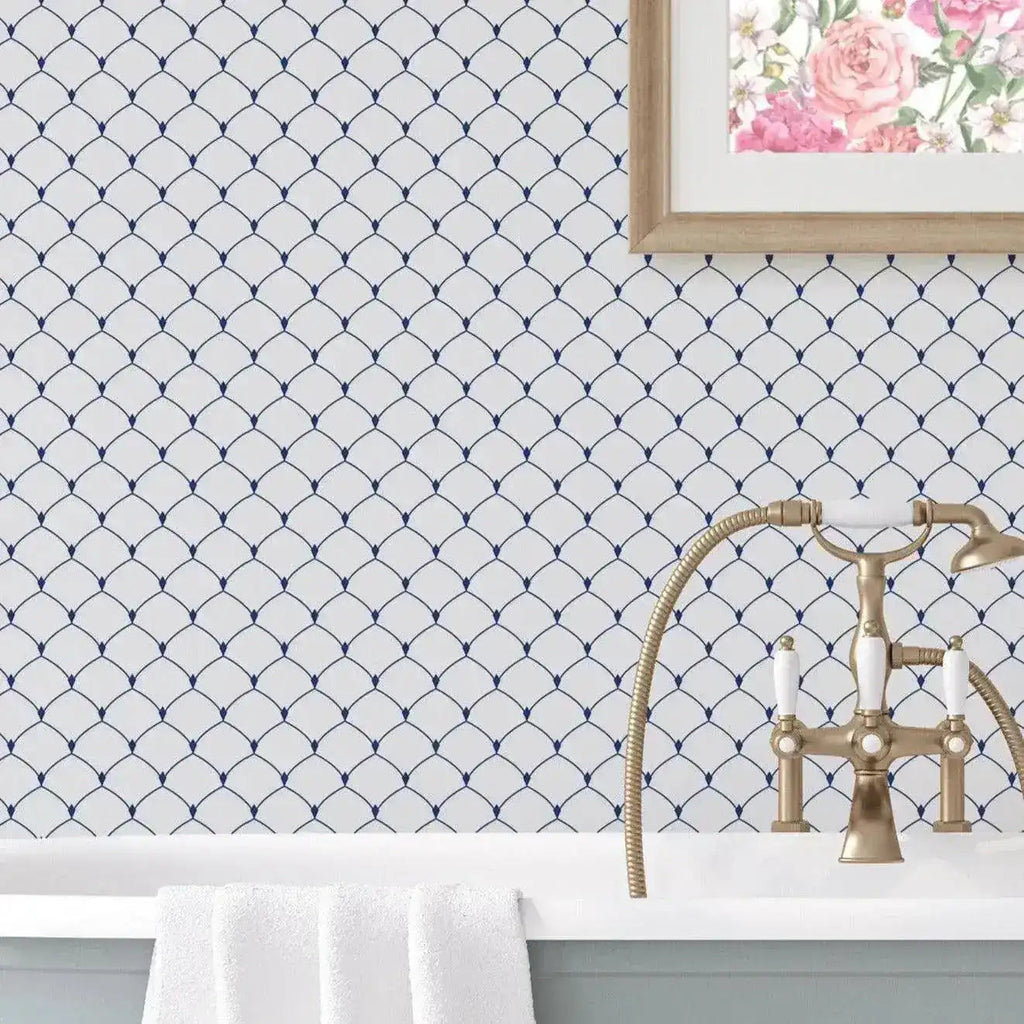 Art Deco Geometric Scallop Removable Wallpaper