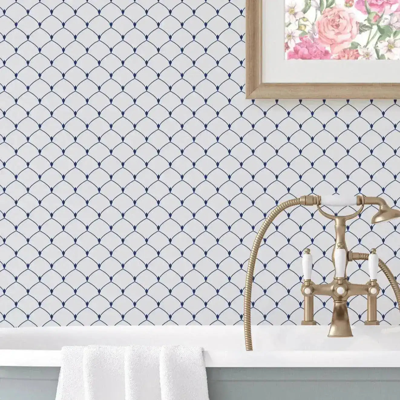 Art Deco Geometric Scallop Removable Wallpaper
