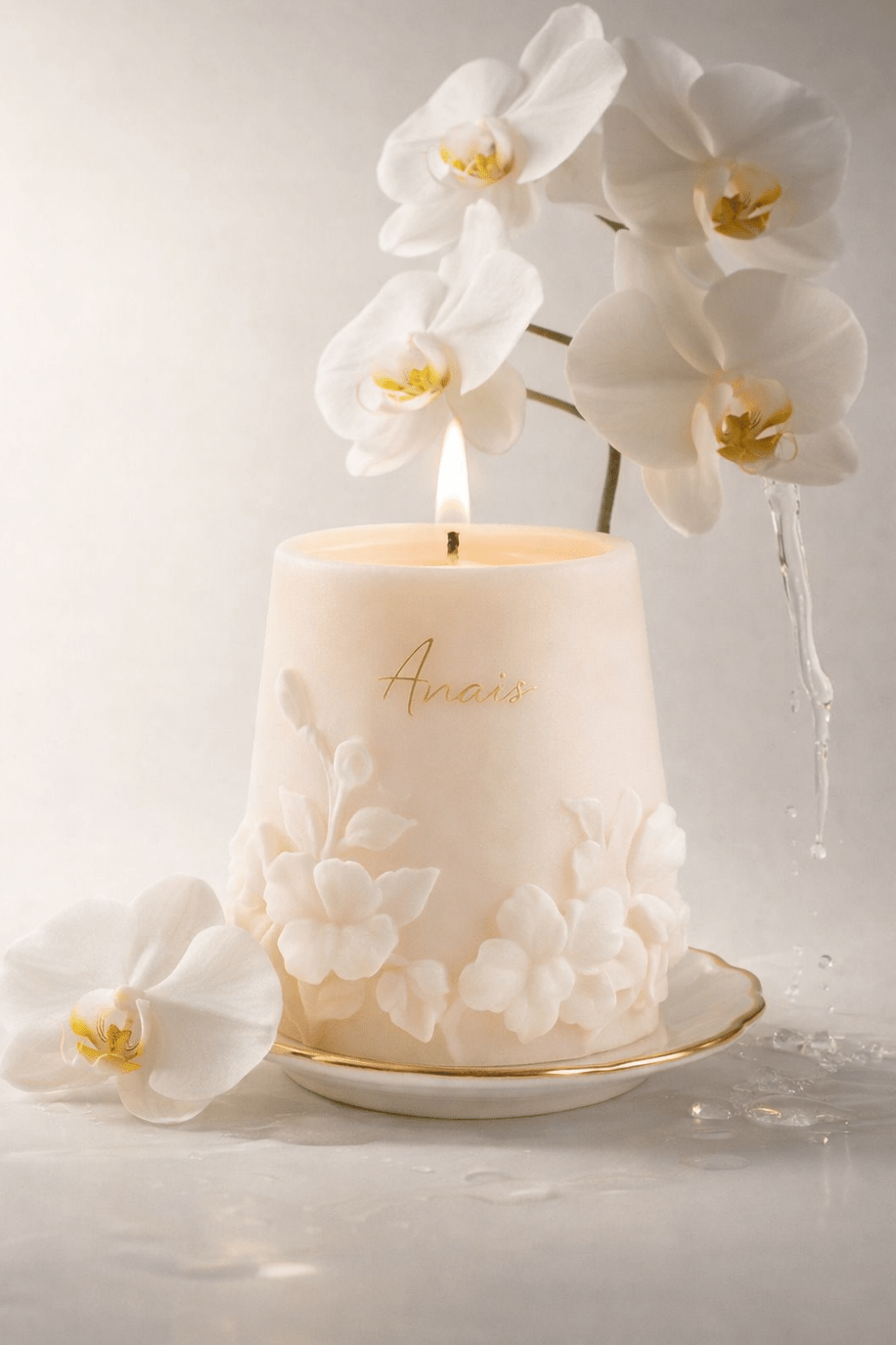 Embossed Floral Candle