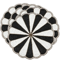 Black and White Beaded Round Placemats - Set of 4