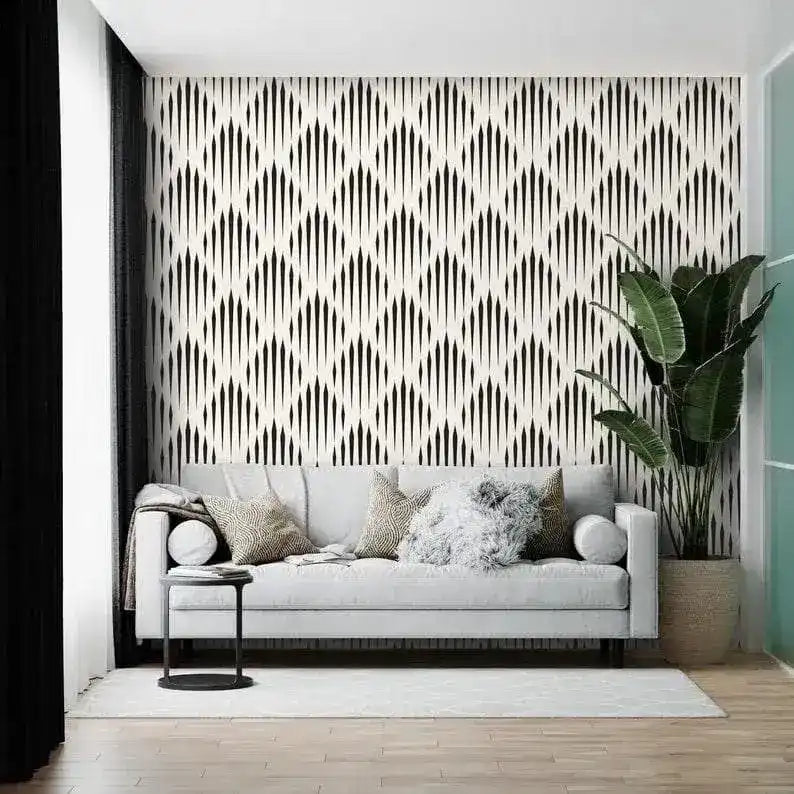 Black and White Minimalist Illusion Wallpaper
