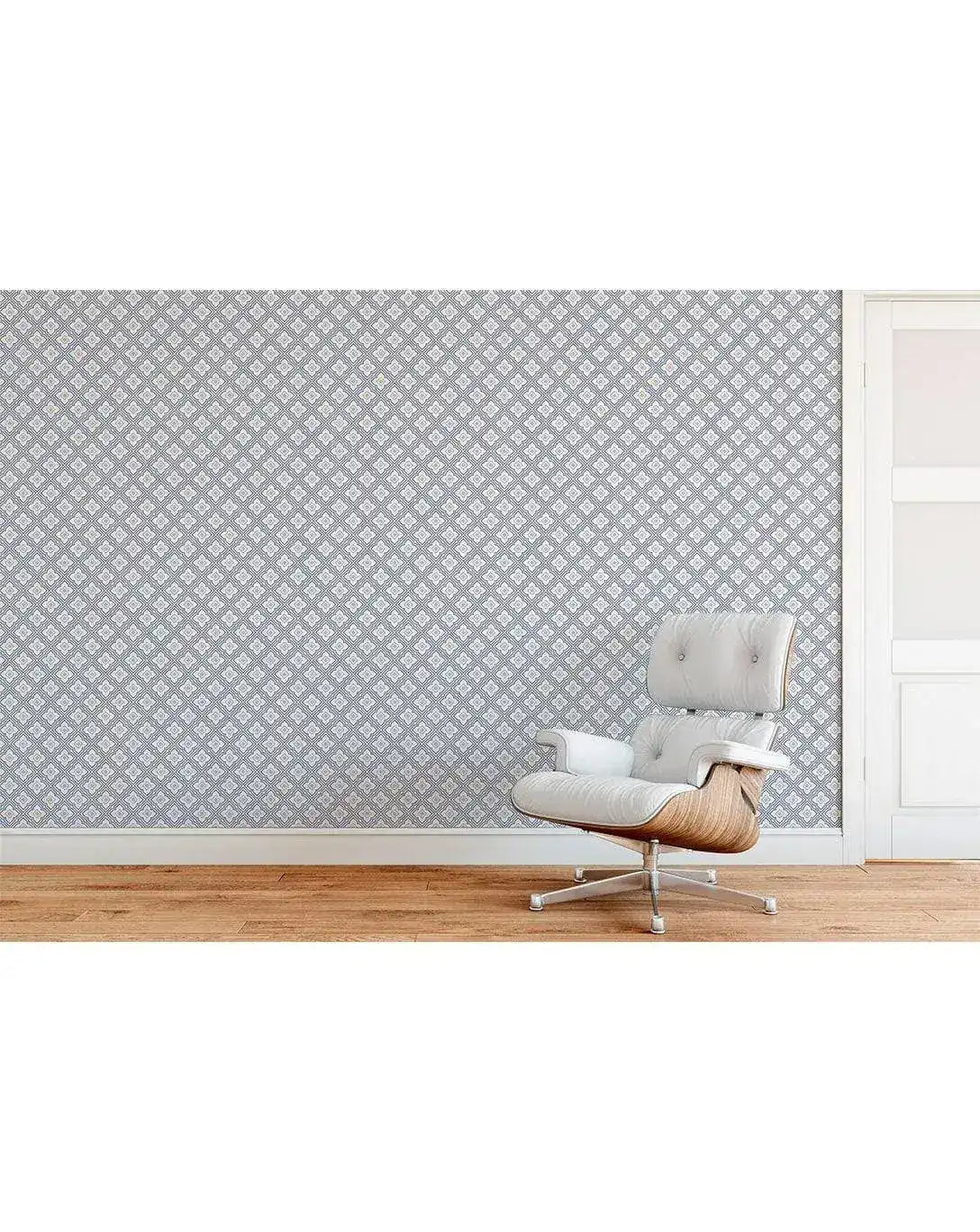 Blue and Gold Flower Tiles Removable Wallpaper