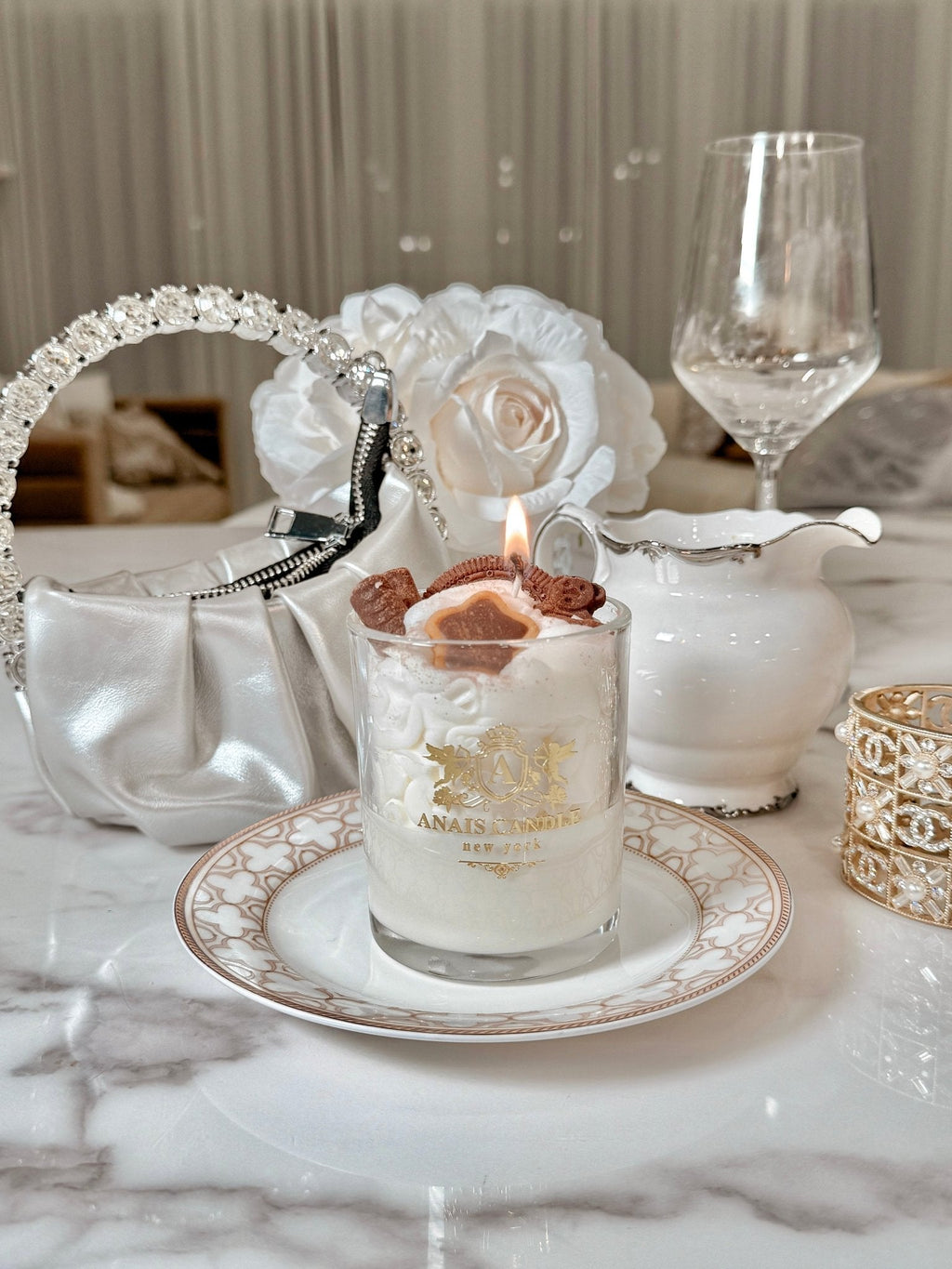 Chocolate Bear & Cookies Latte Candle