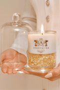 Majesté Dorée Gold Leaf Candle With Bell Cloche