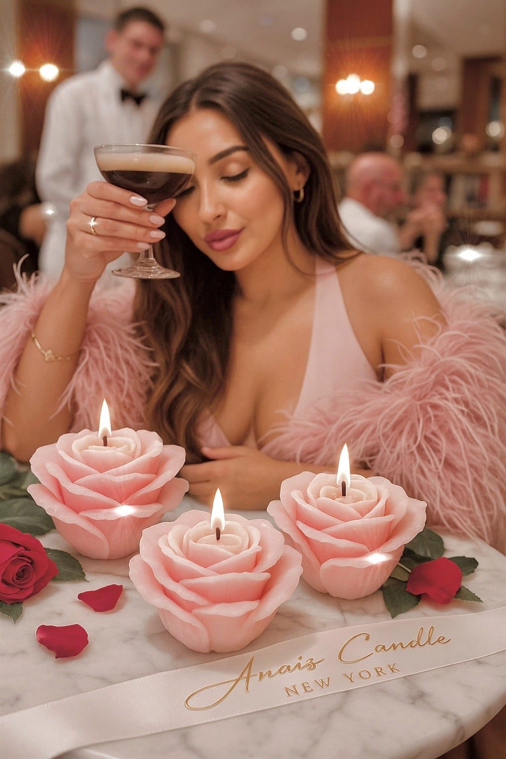 La France Rose Candle Set of 3