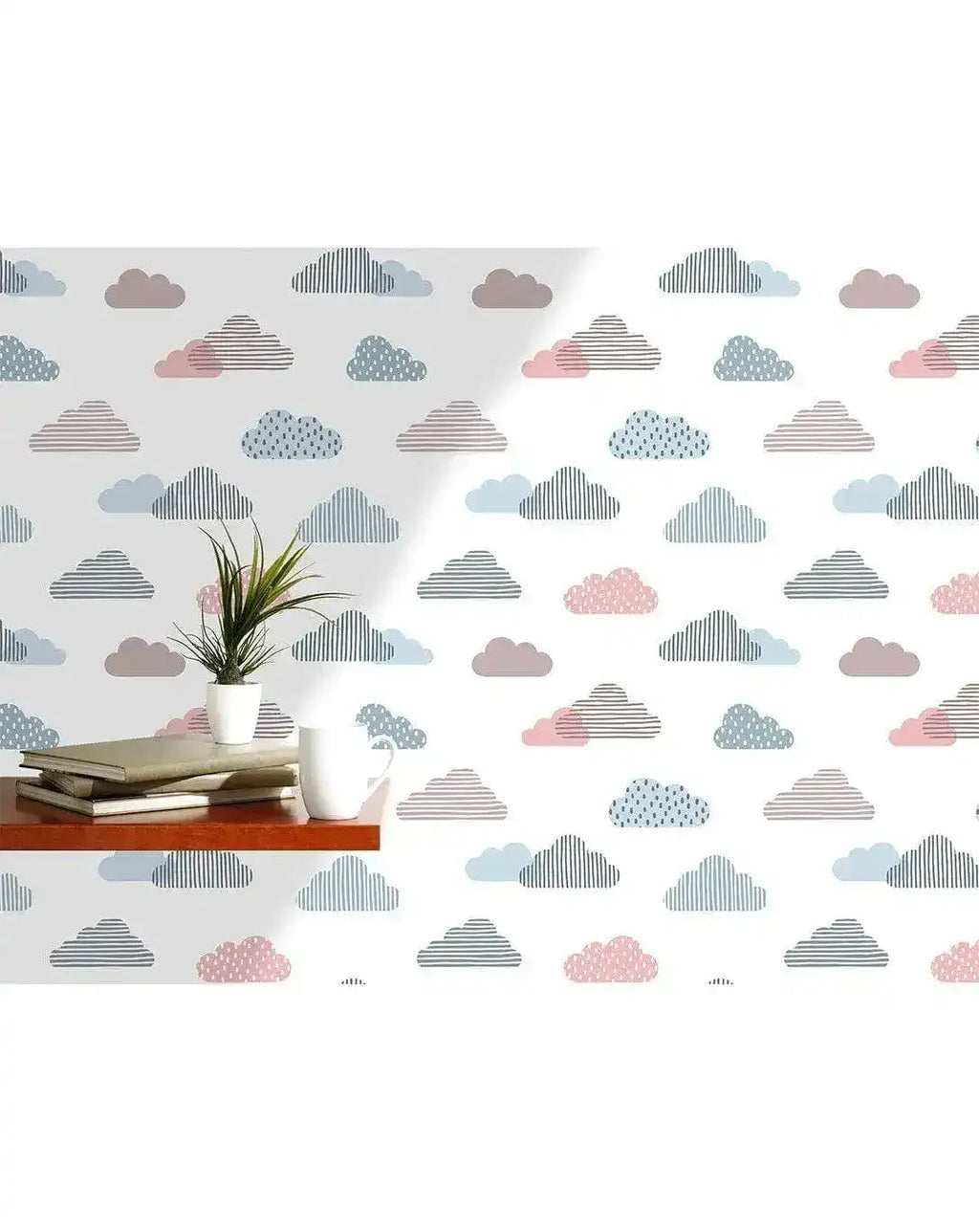 Colorful Geometric Clouds Removable Wallpaper