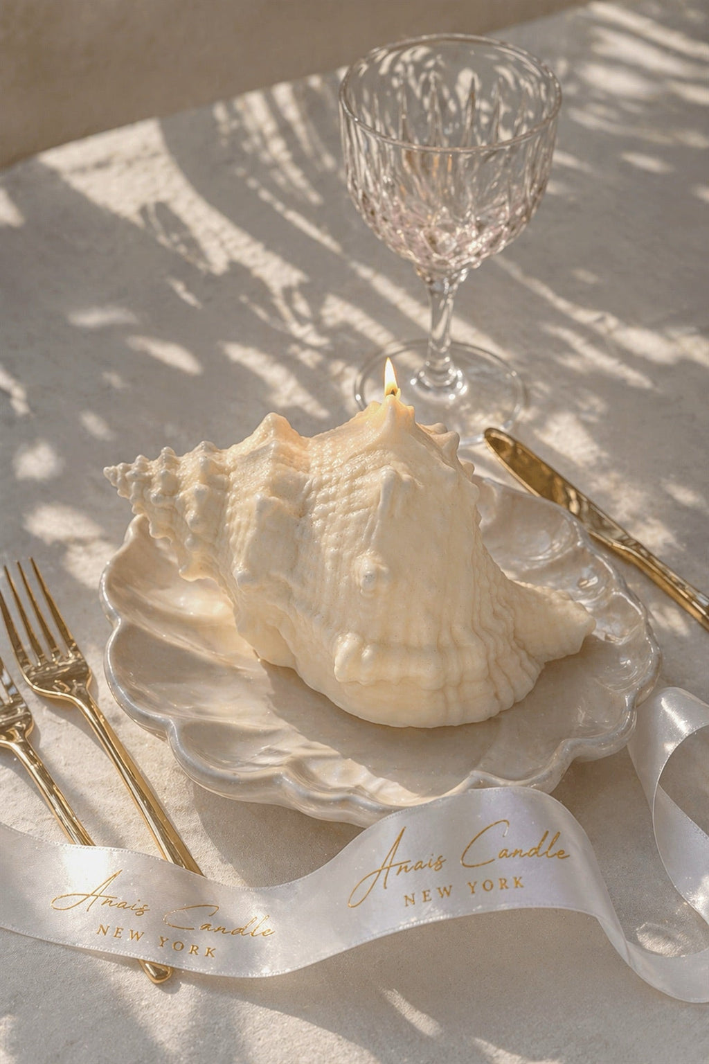Opaline Conch Seashell Candle - XL