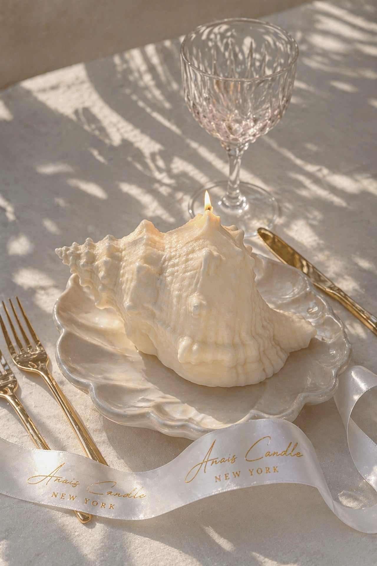 Opaline Conch Seashell Candle - XL