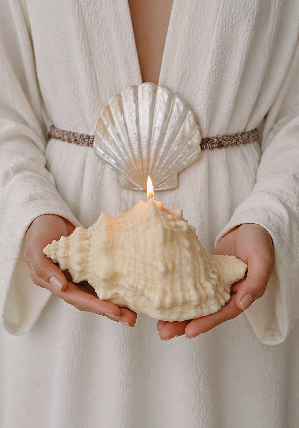 Opaline Conch Seashell Candle - XL