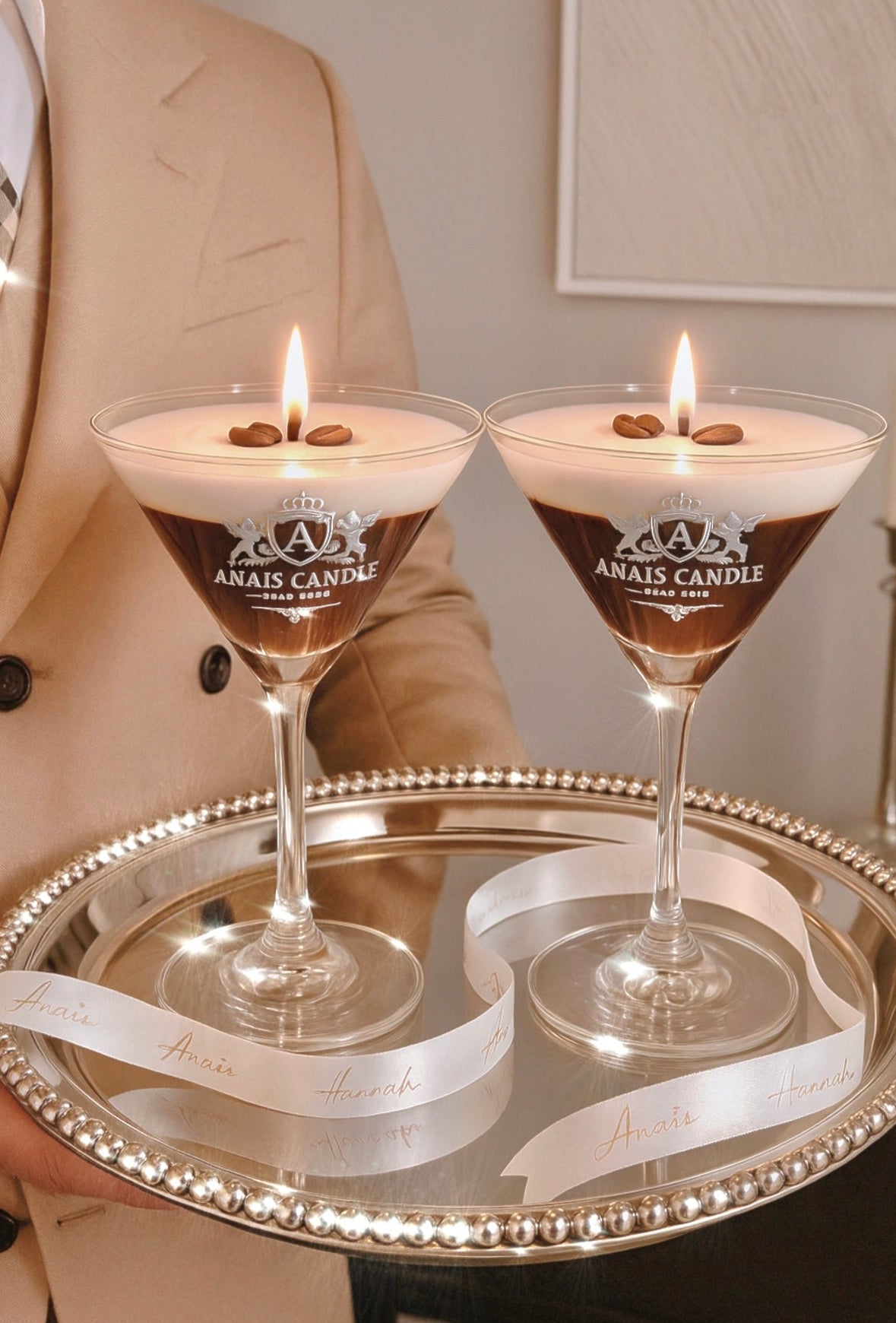 Lux Espresso Martini Candle With Crystal Glass Cup