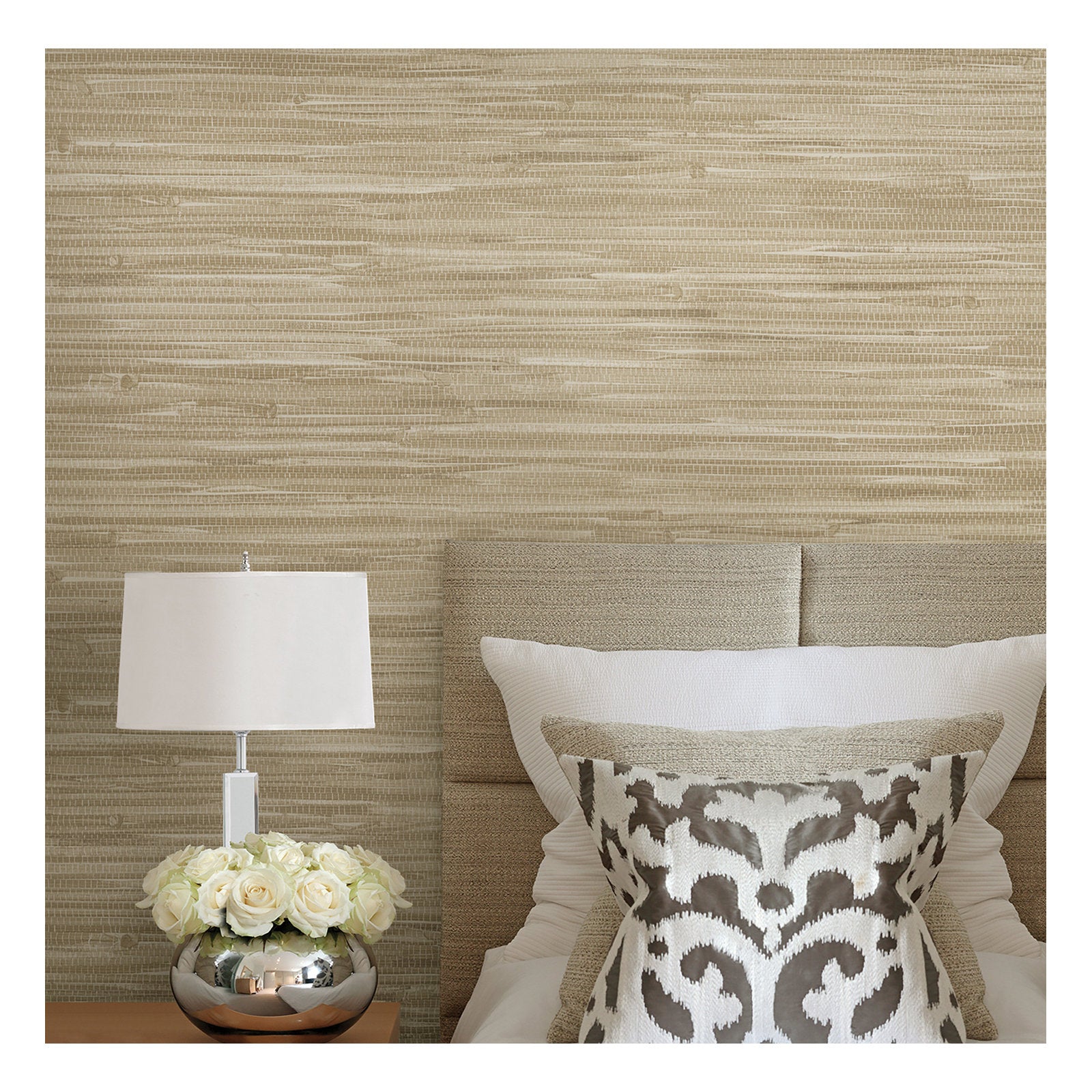 Eugenia Grass Cloth Abstract Wallpaper