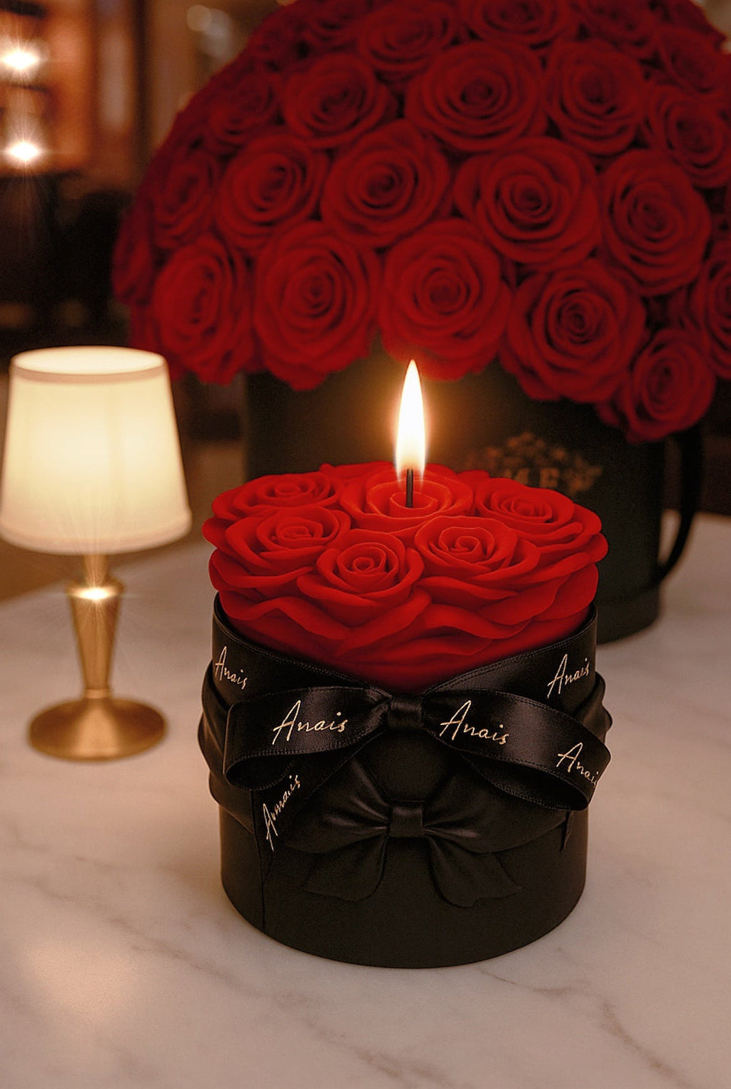 Lavish Rose Bouquet Candle in Lipstick - XXL