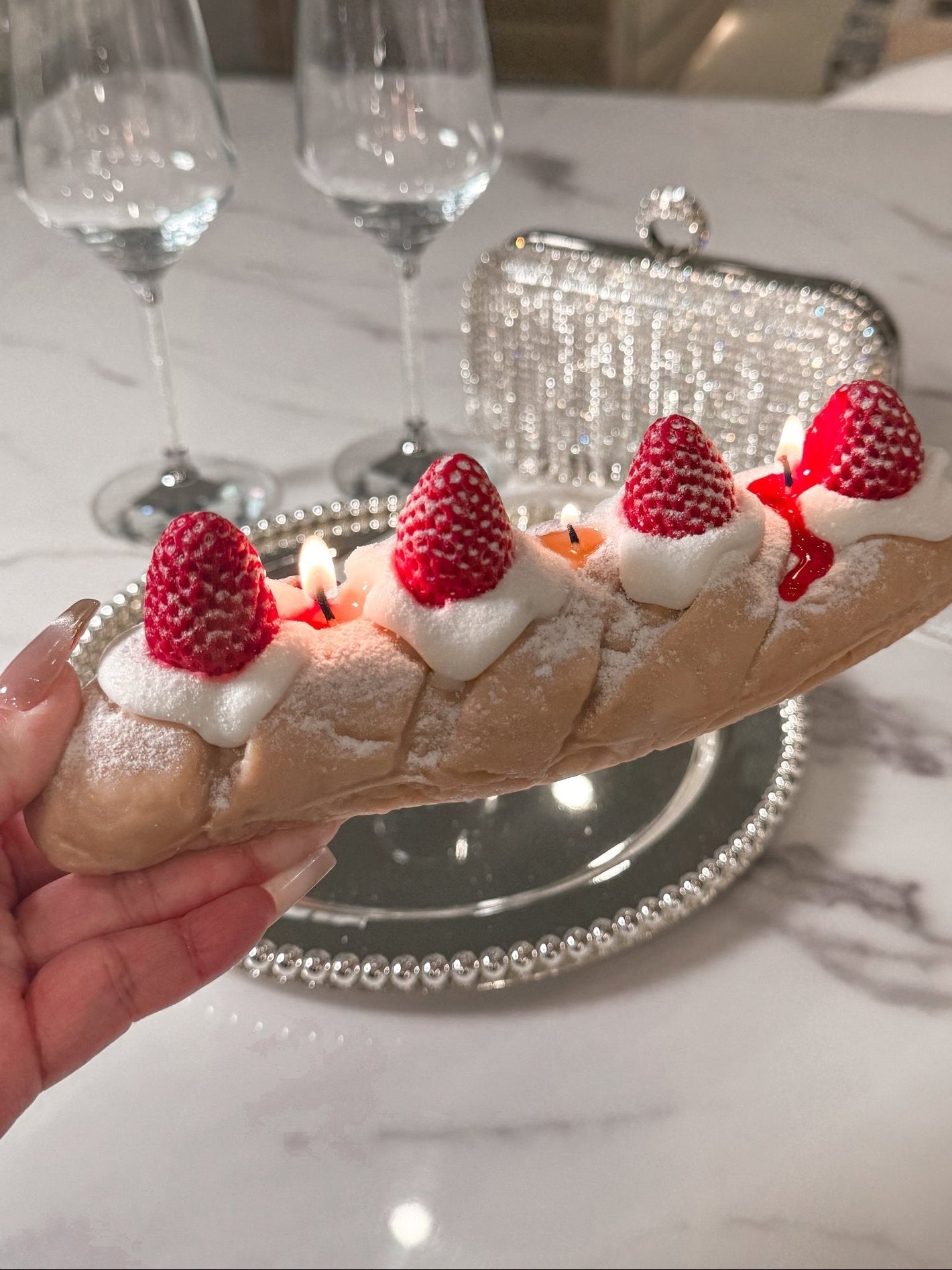 Strawberries & Cream Bread Candle