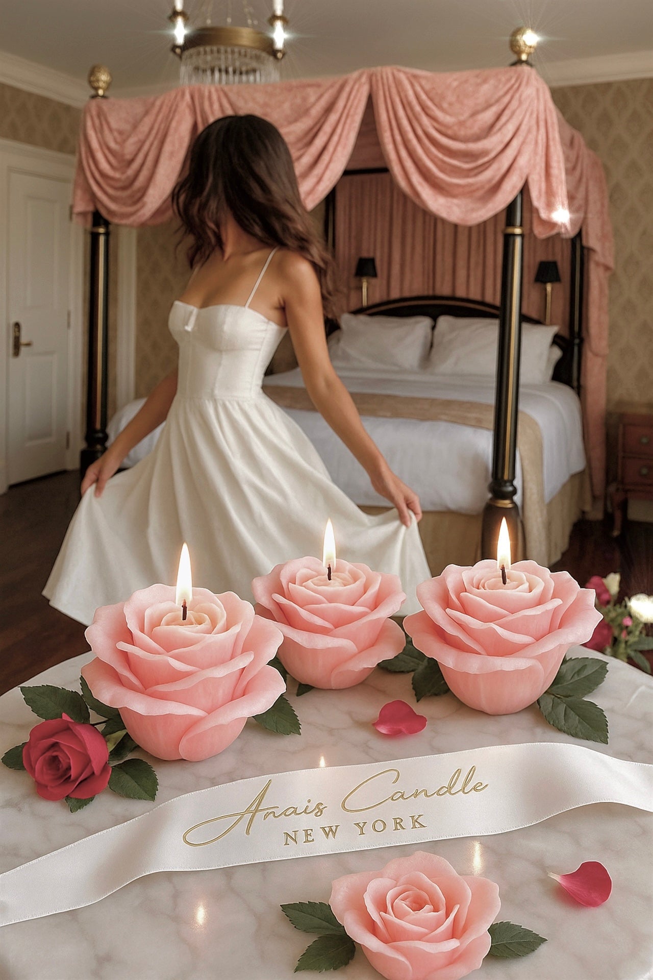 La France Rose Candle Set of 3