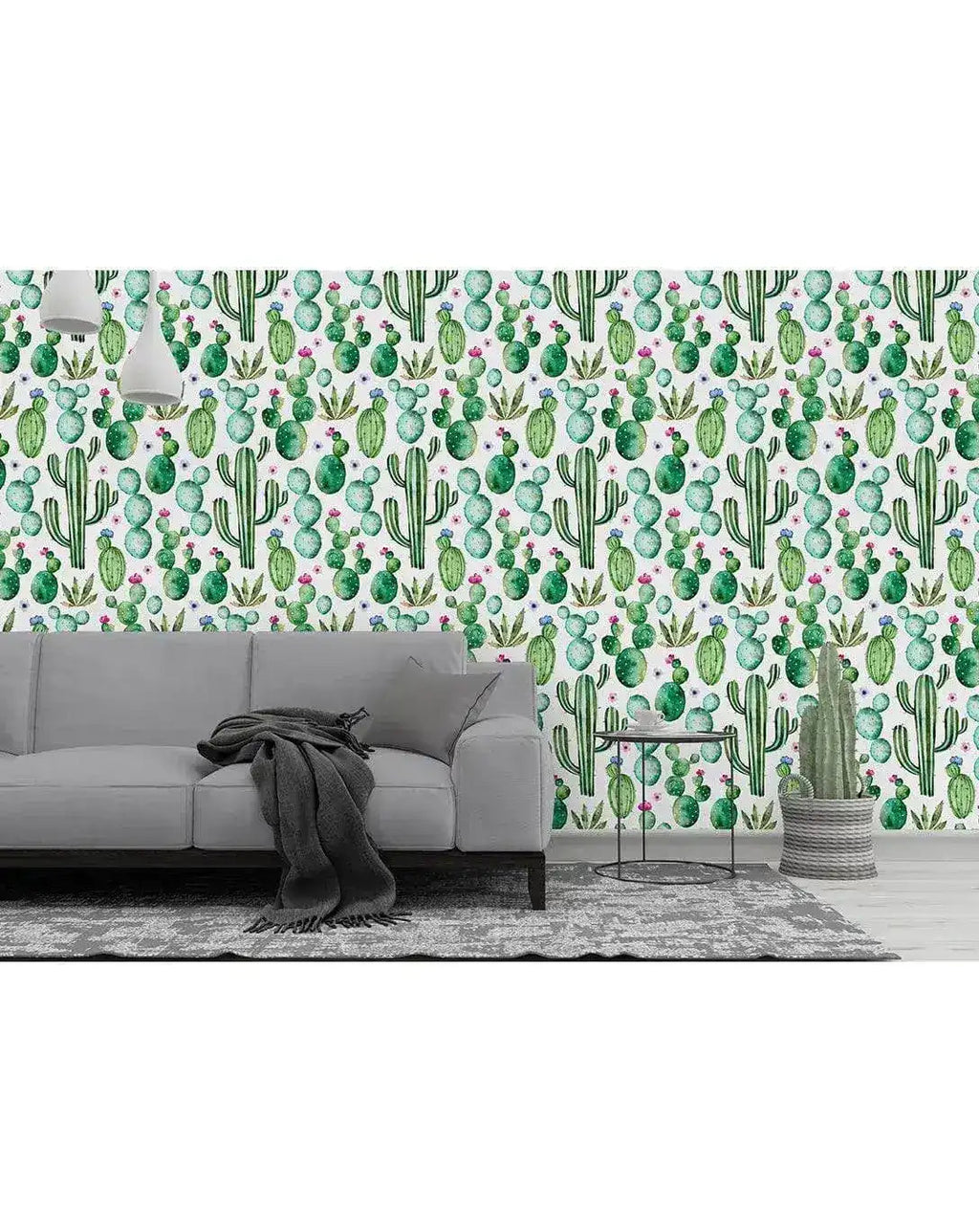 Floral Watercolor Cactus Kids Removable Wallpaper