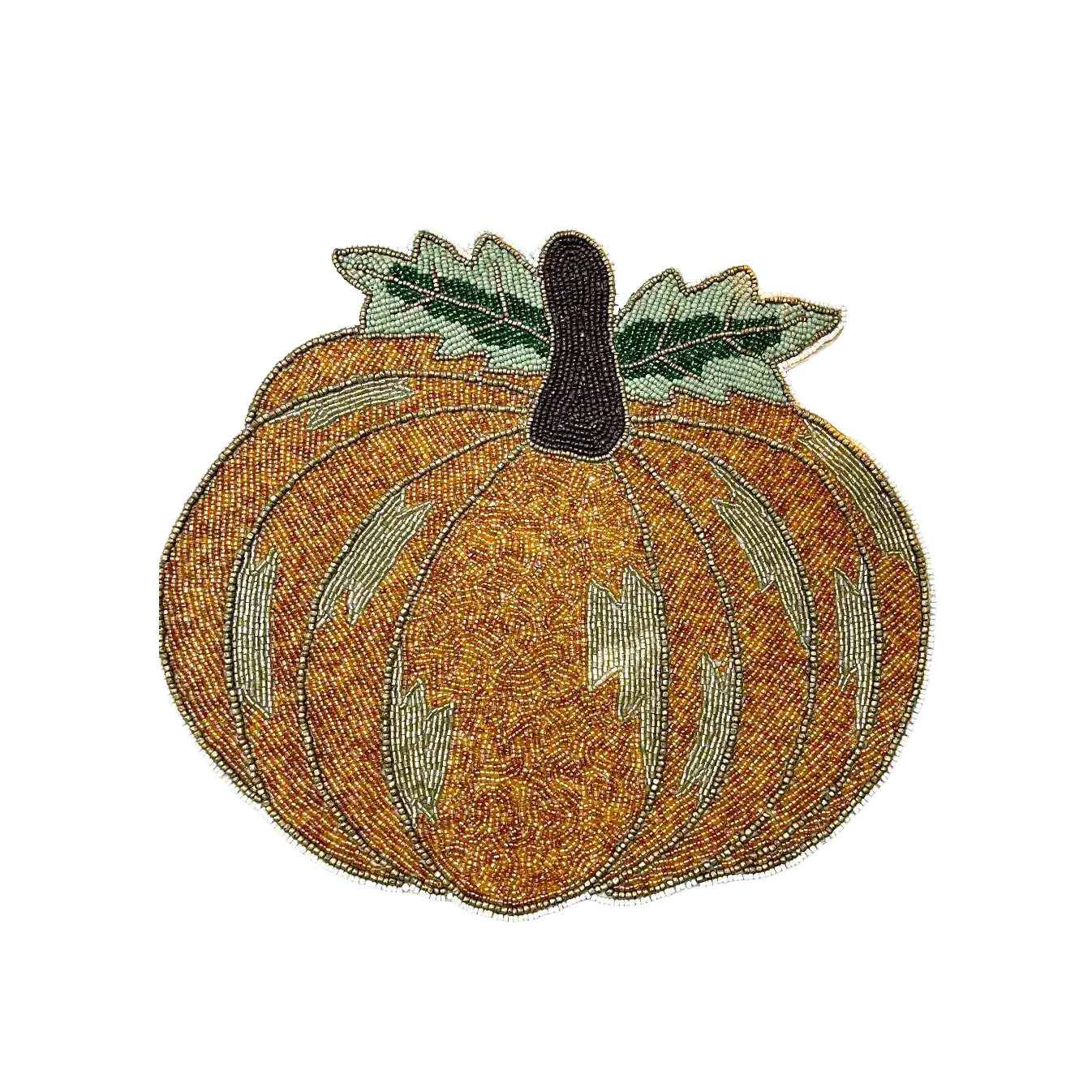 Orange Pumpkin Harvest Beaded Placemat - Set of 4