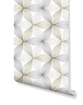 Geometric Floral Linear Petal Flowers Removable Wallpaper
