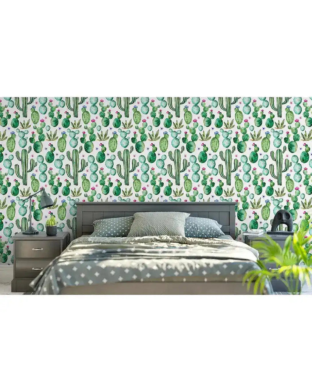 Floral Watercolor Cactus Kids Removable Wallpaper