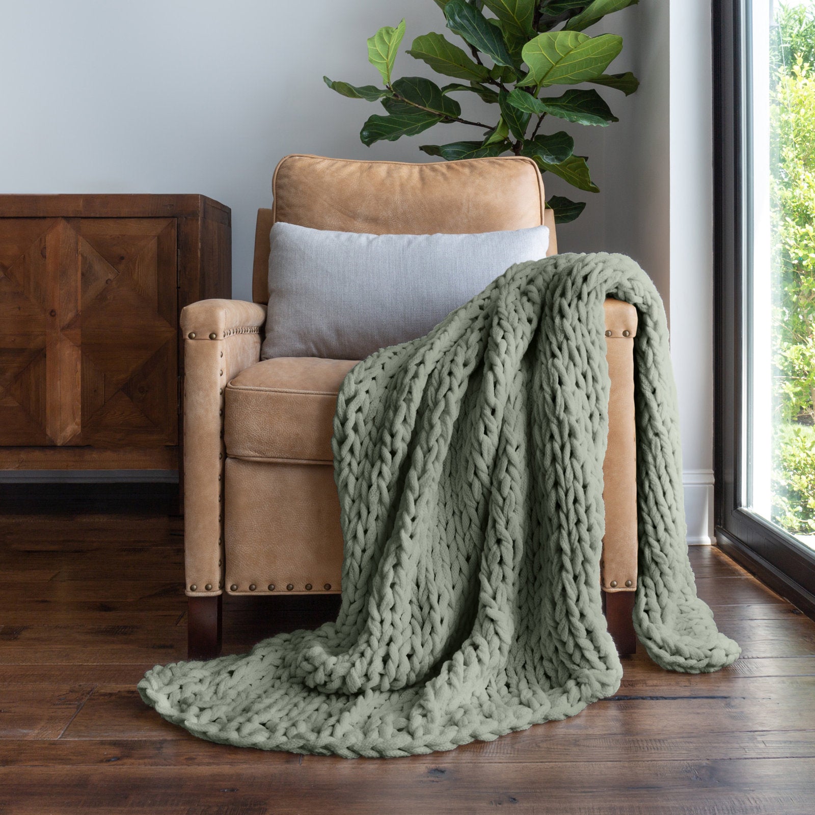 Handmade Chunky Knit Throw Blanket