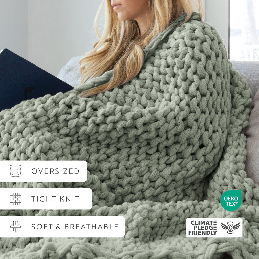 Handmade Chunky Knit Throw Blanket