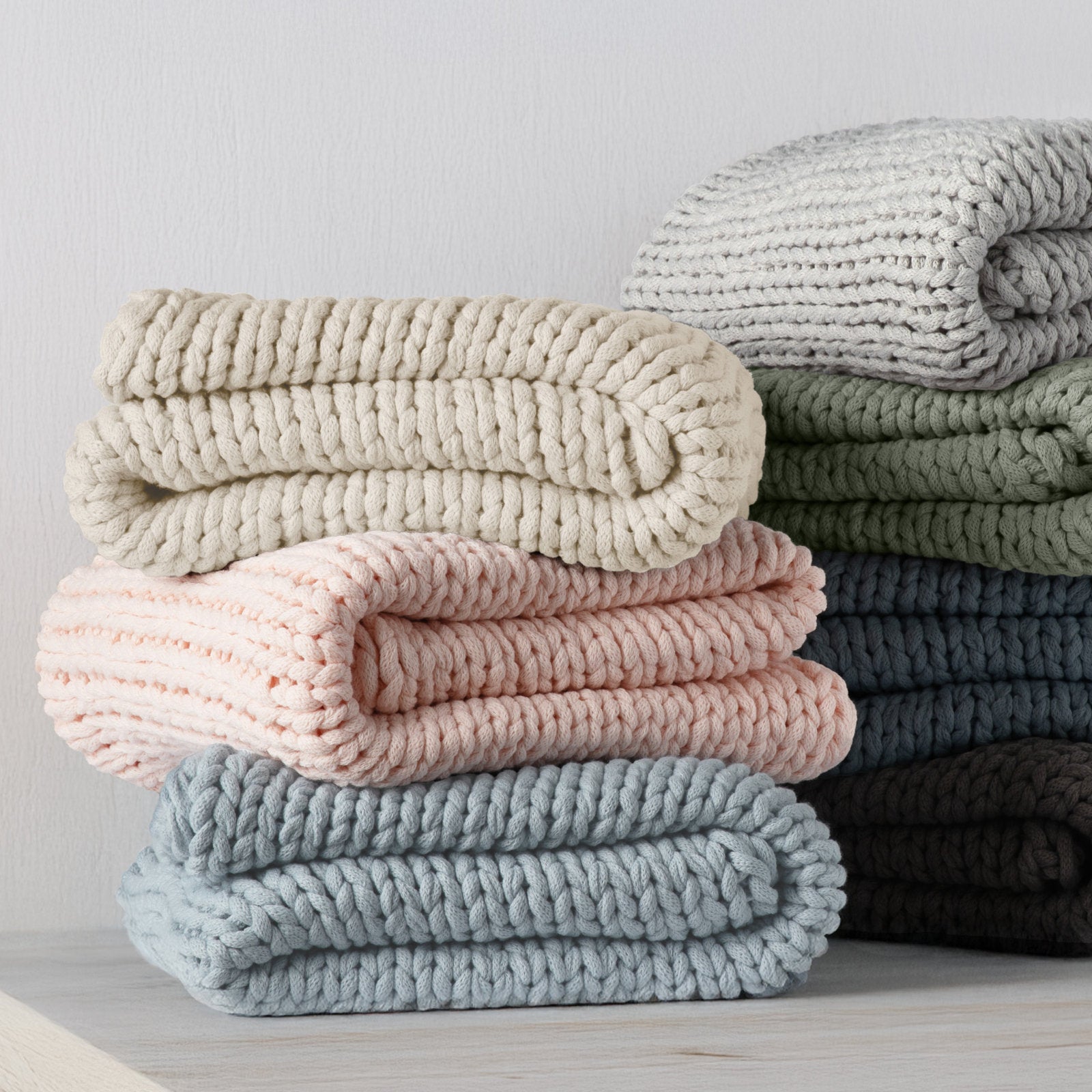 Handmade Chunky Knit Throw Blanket