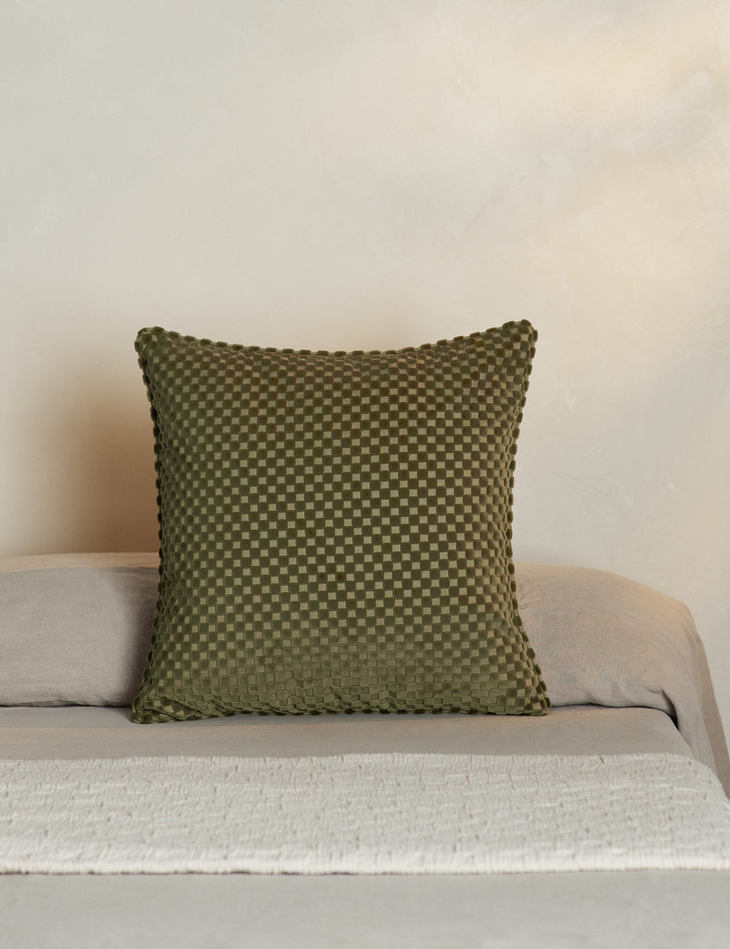 Hi-Lo Checker Velvet Pillow by Sarah Sherman Samuel