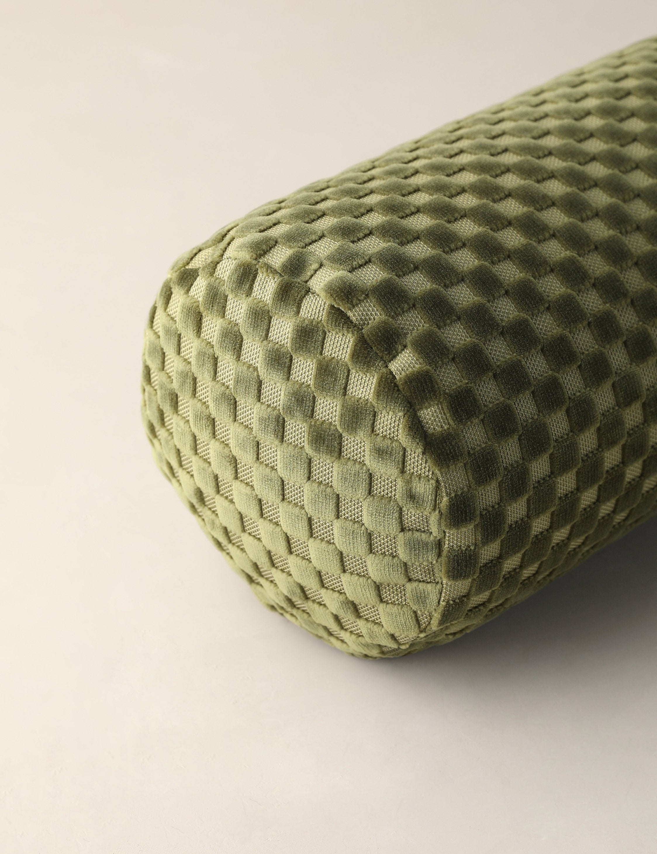 Hi-Lo Checker Velvet Long Bolster Pillow by Sarah Sherman Samuel
