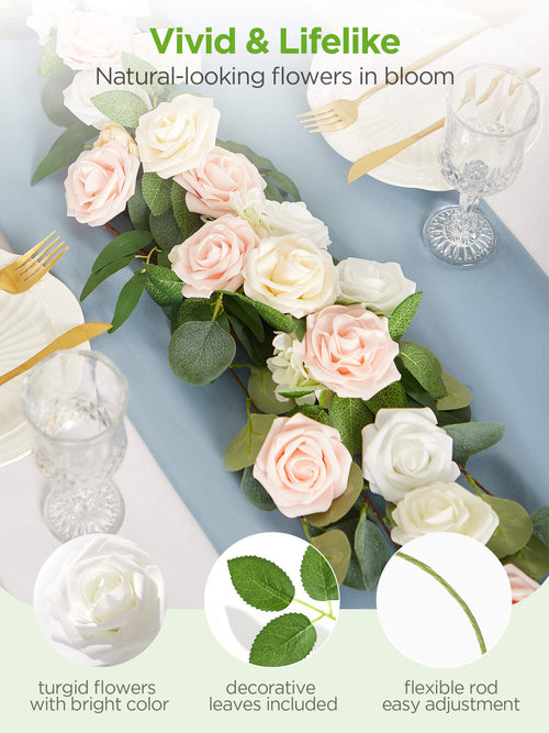 AF178W Artificial Faux Flowers, 50 pcs, White