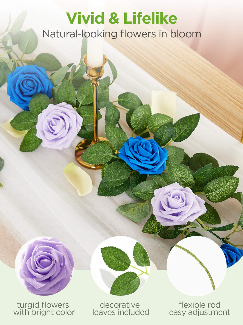 AF050L Artificial Faux Flowers, 50 pcs, Lilac