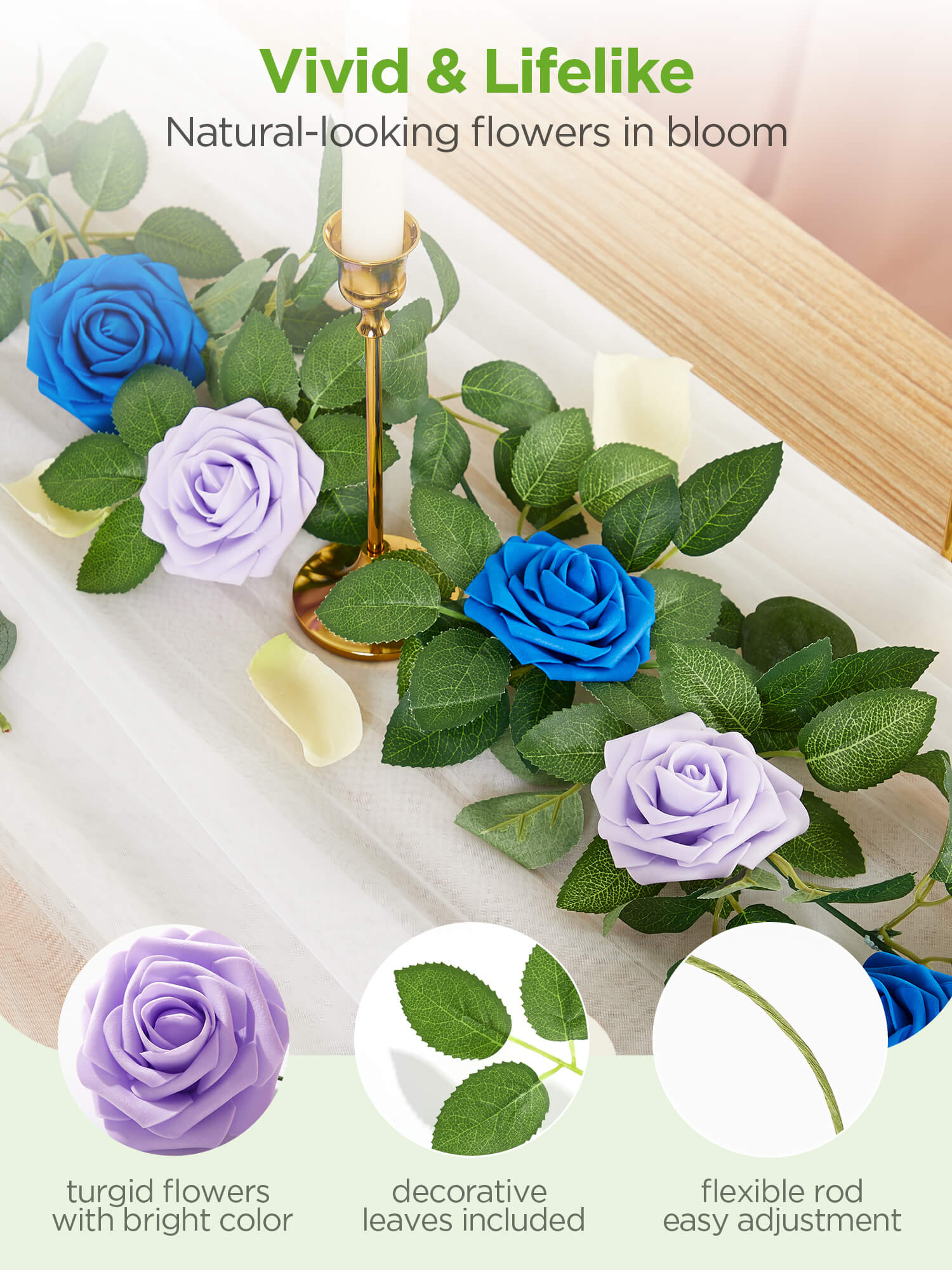 AF050L Artificial Faux Flowers, 50 pcs, Lilac