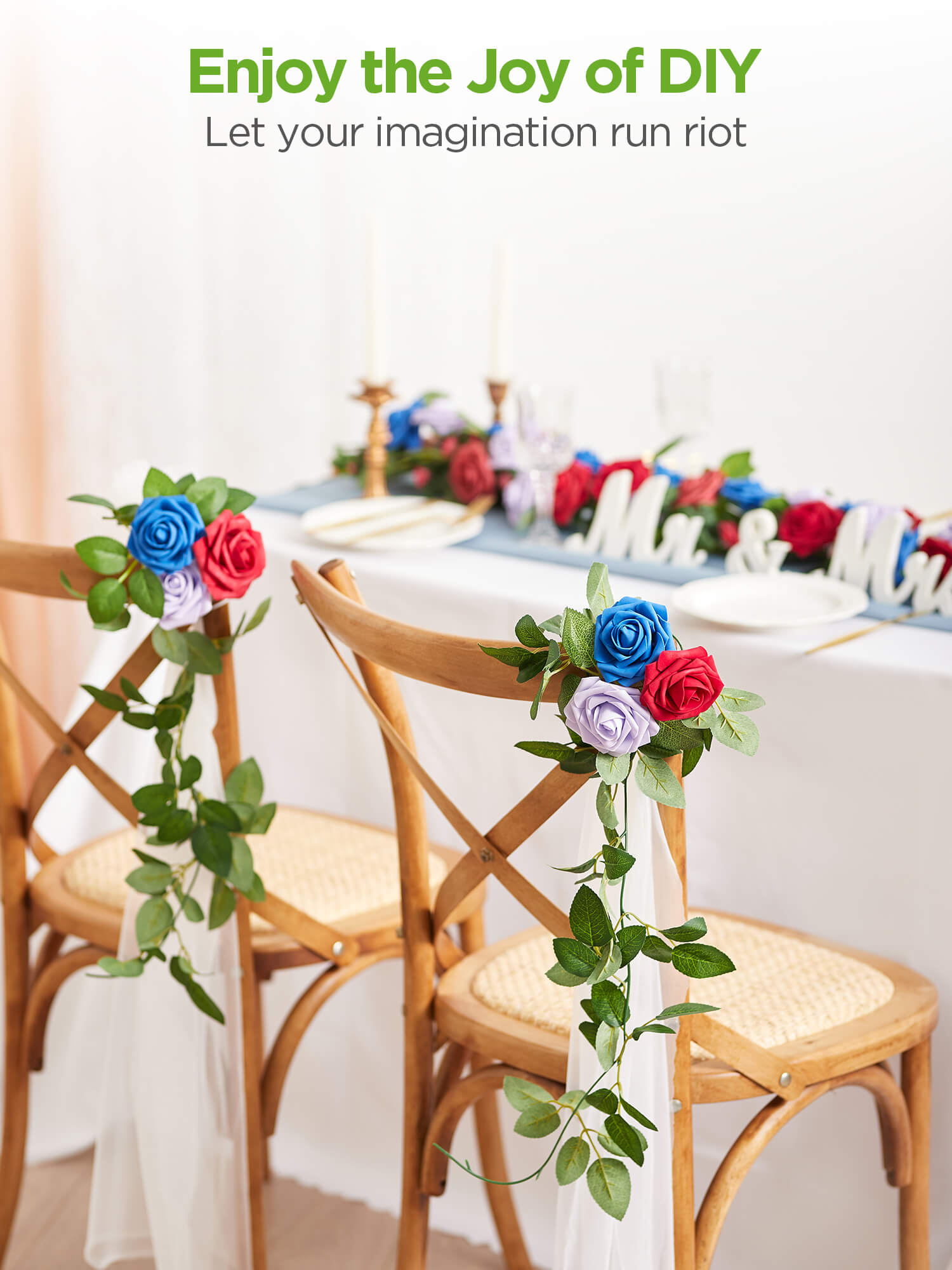 AF100DR Artificial Faux Flowers, 100 pcs, Dark Red