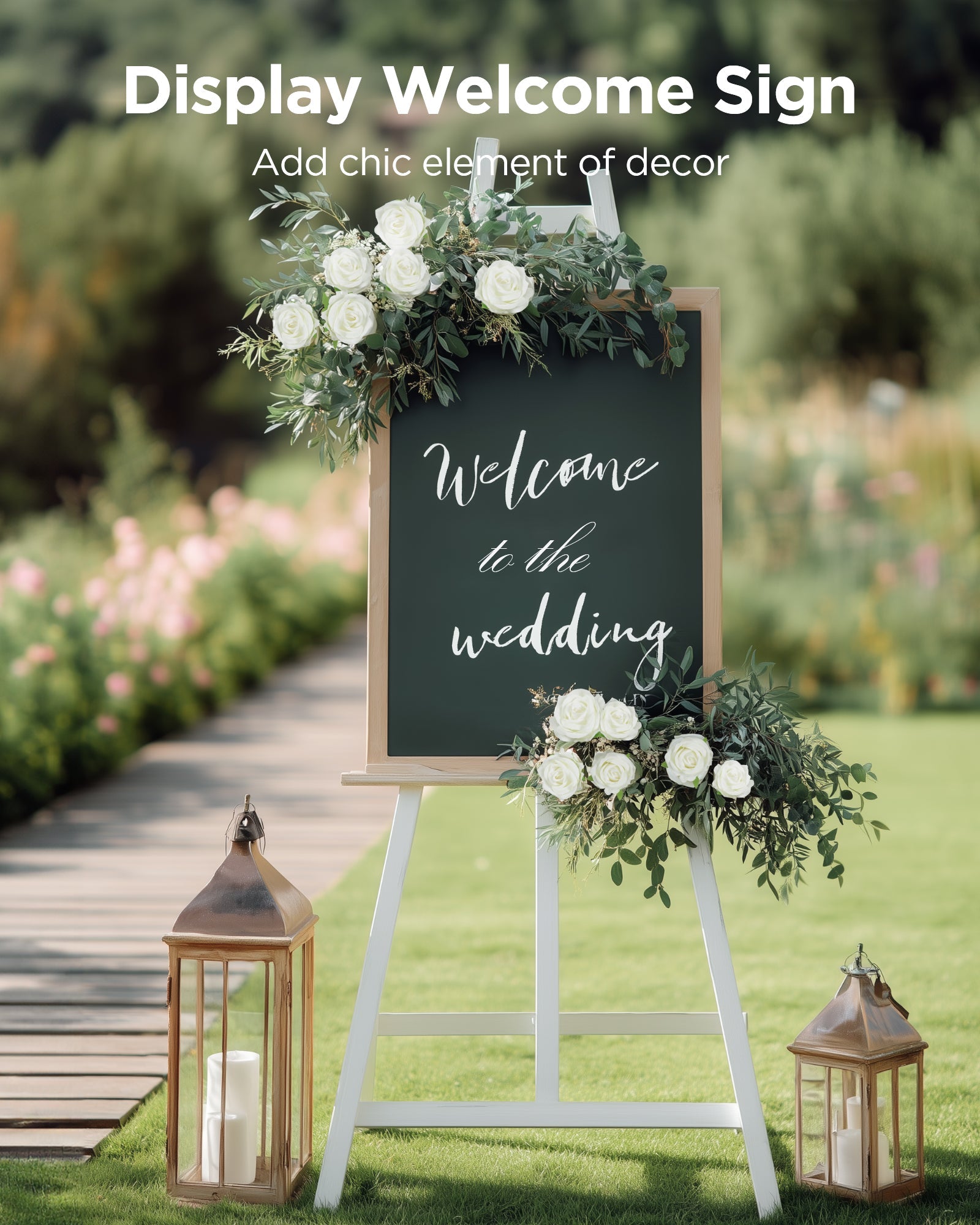InnoGear 100 Pcs White Roses Artificial Flowers, Fake Velvet Silk Rose Bulk Faux Flower for Decoration DIY Wedding Centerpieces Proposal Bridal Bouquets Shower Party Home Floral Decor (100, White)
