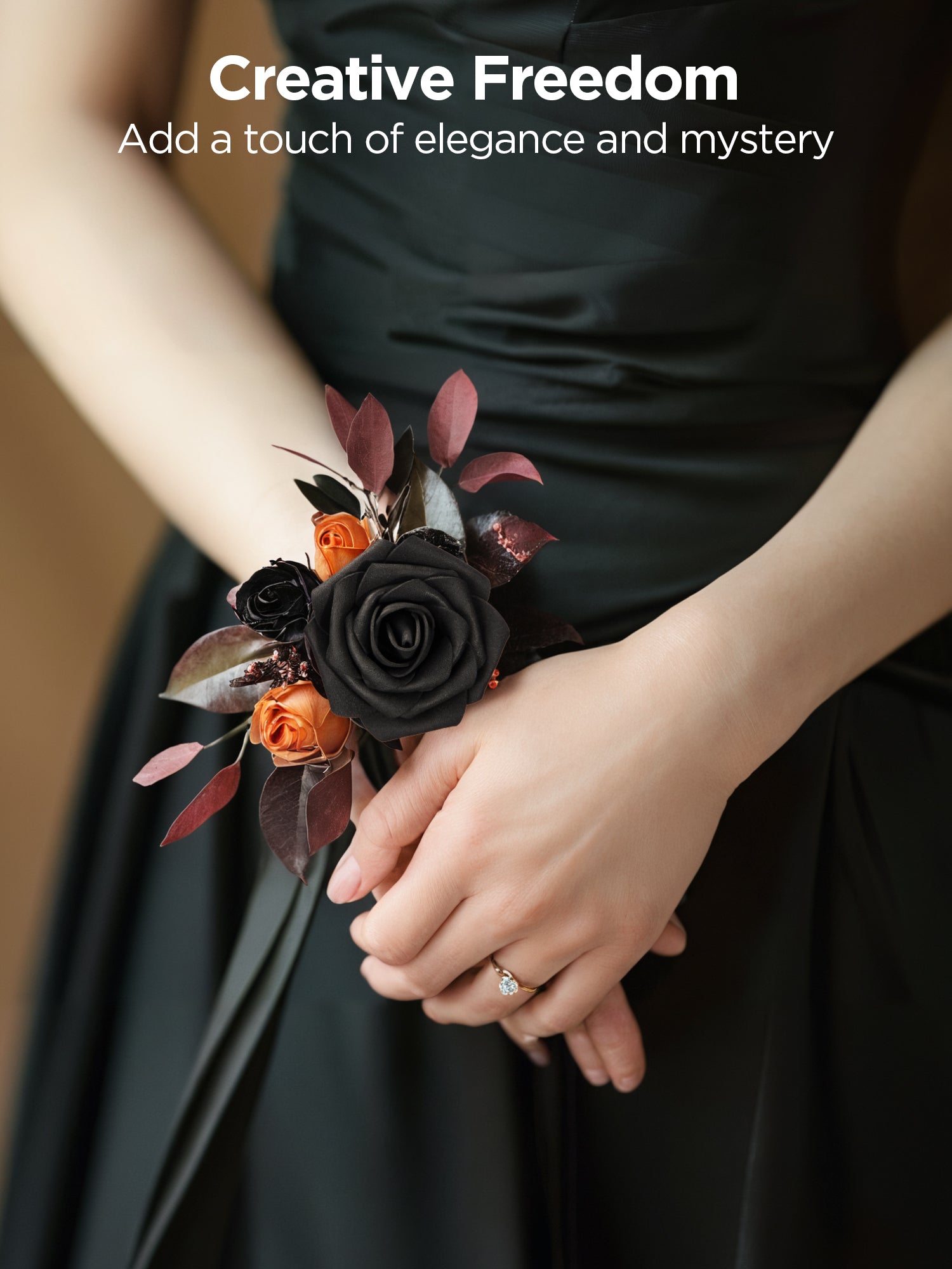 InnoGear Artificial Roses Foam Flowers, 50 Pcs Black Roses Artificial Flowers Fake Roses for Decoration DIY Wedding Bouquets Centerpieces Bridal Shower Party Valentine's Day Christmas Xmas