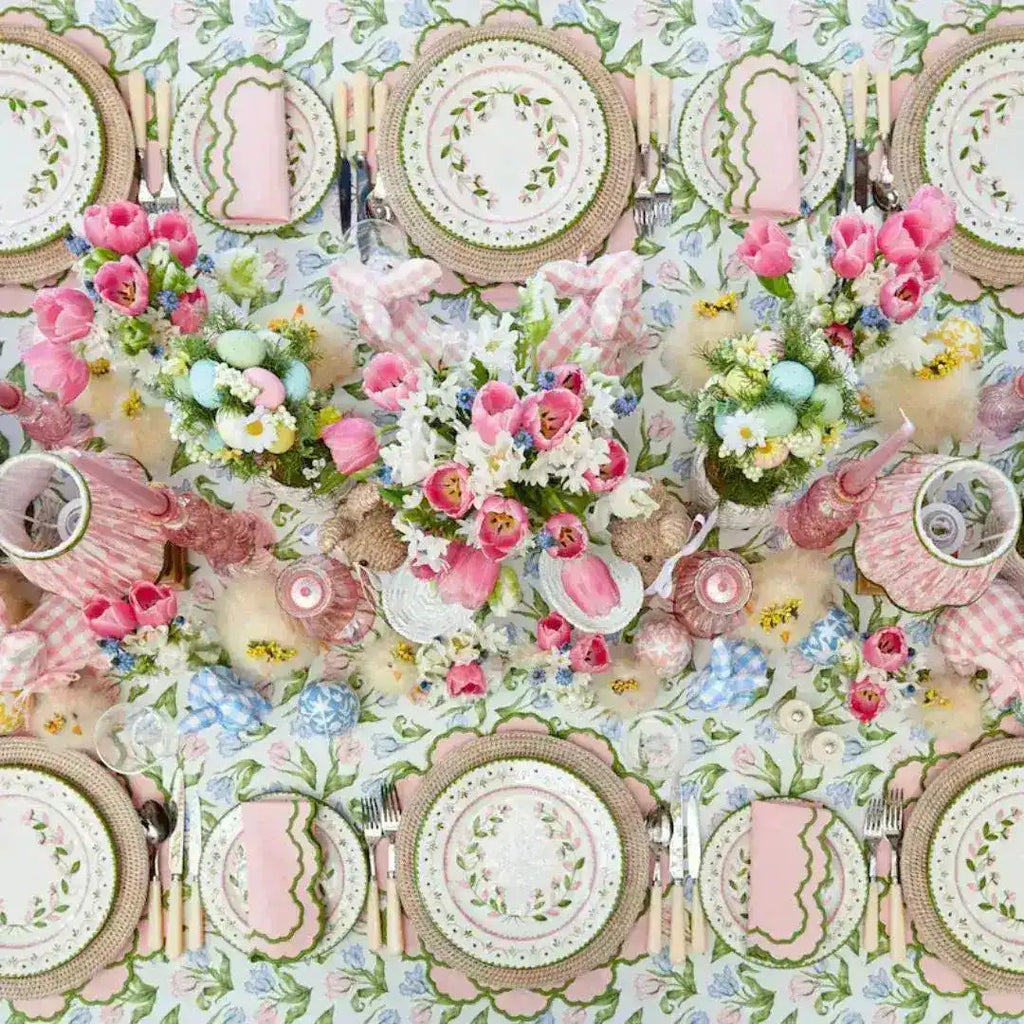 Lily Pink & Green Scalloped Placemats