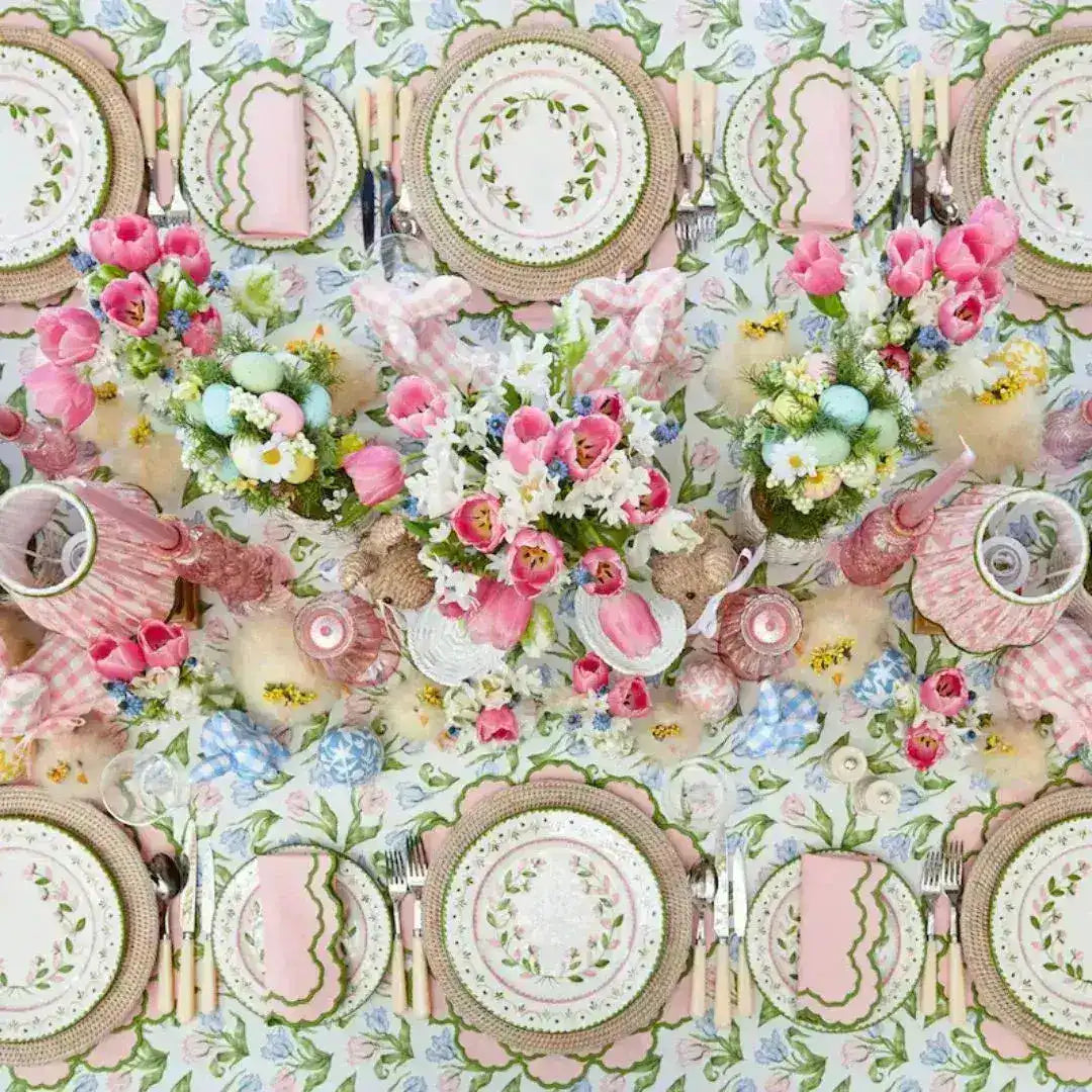 Lily Pink & Green Scalloped Placemats