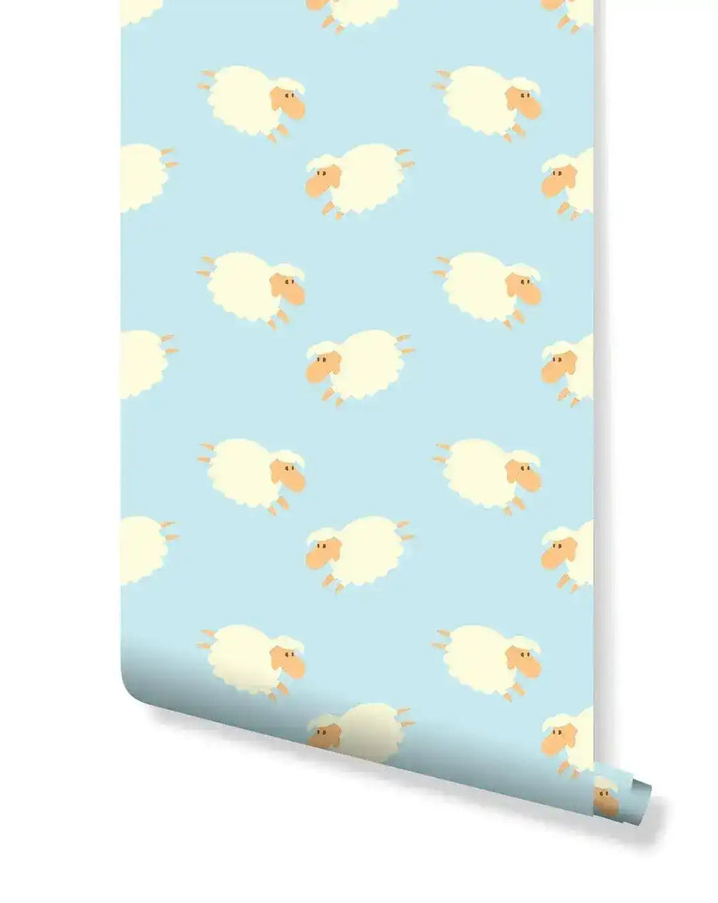 Little Cute Sheep Kids Room Removable Wallpaper