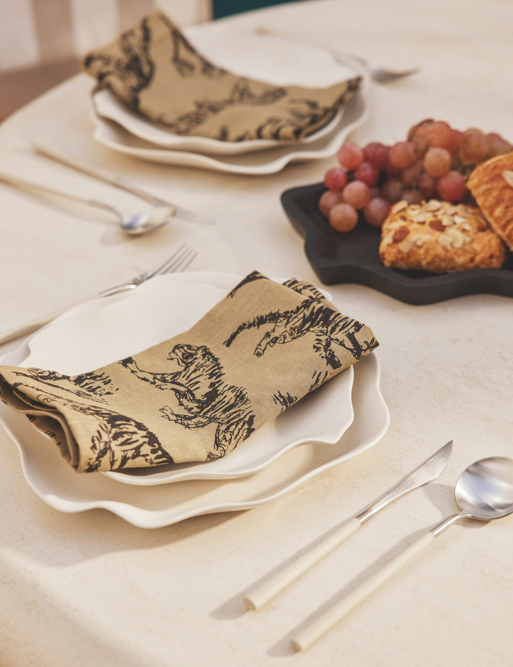Tiger Linen Napkins (Set of 4) by Sarah Sherman Samuel