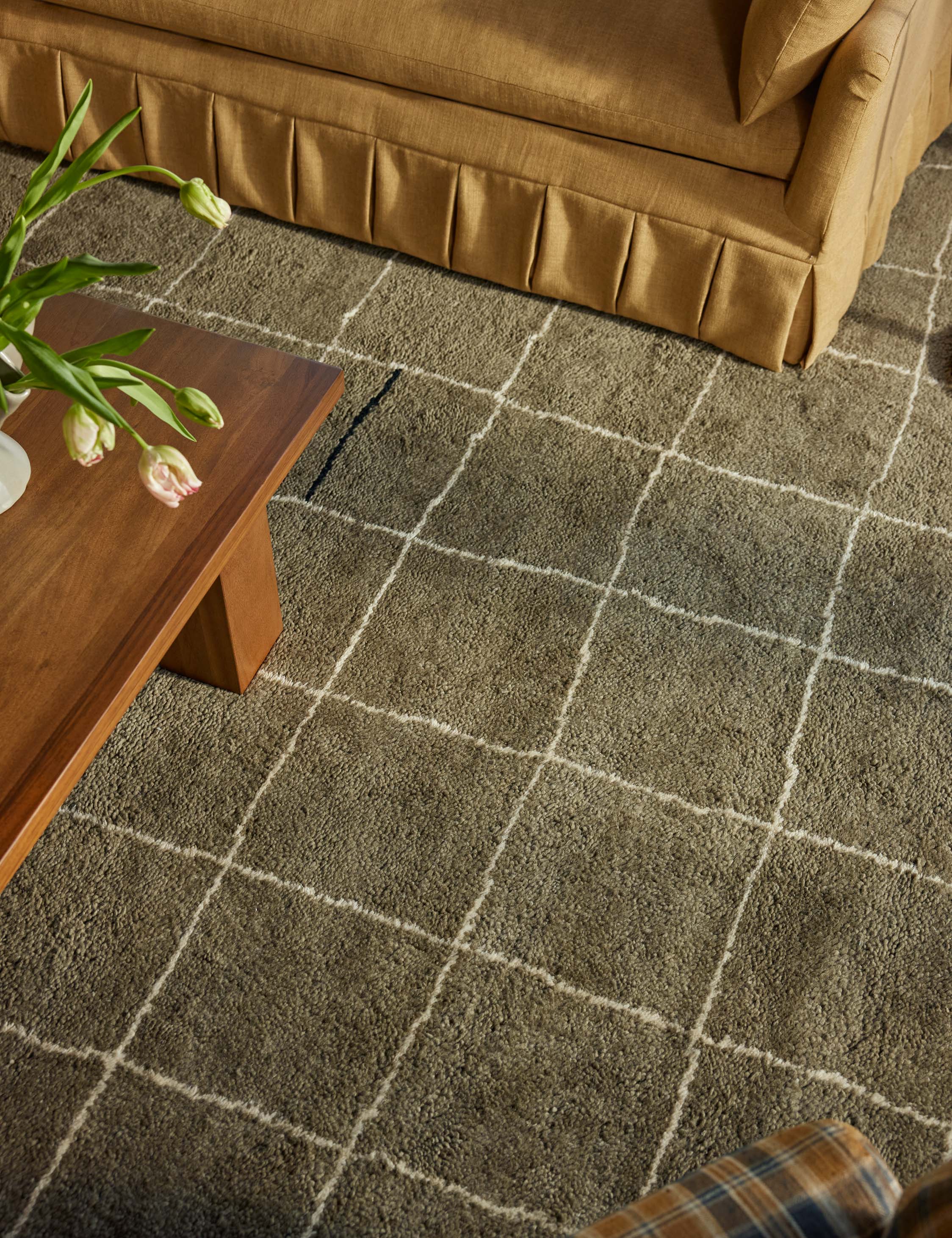 Irregular Grid Hand-Knotted Wool Rug by Sarah Sherman Samuel