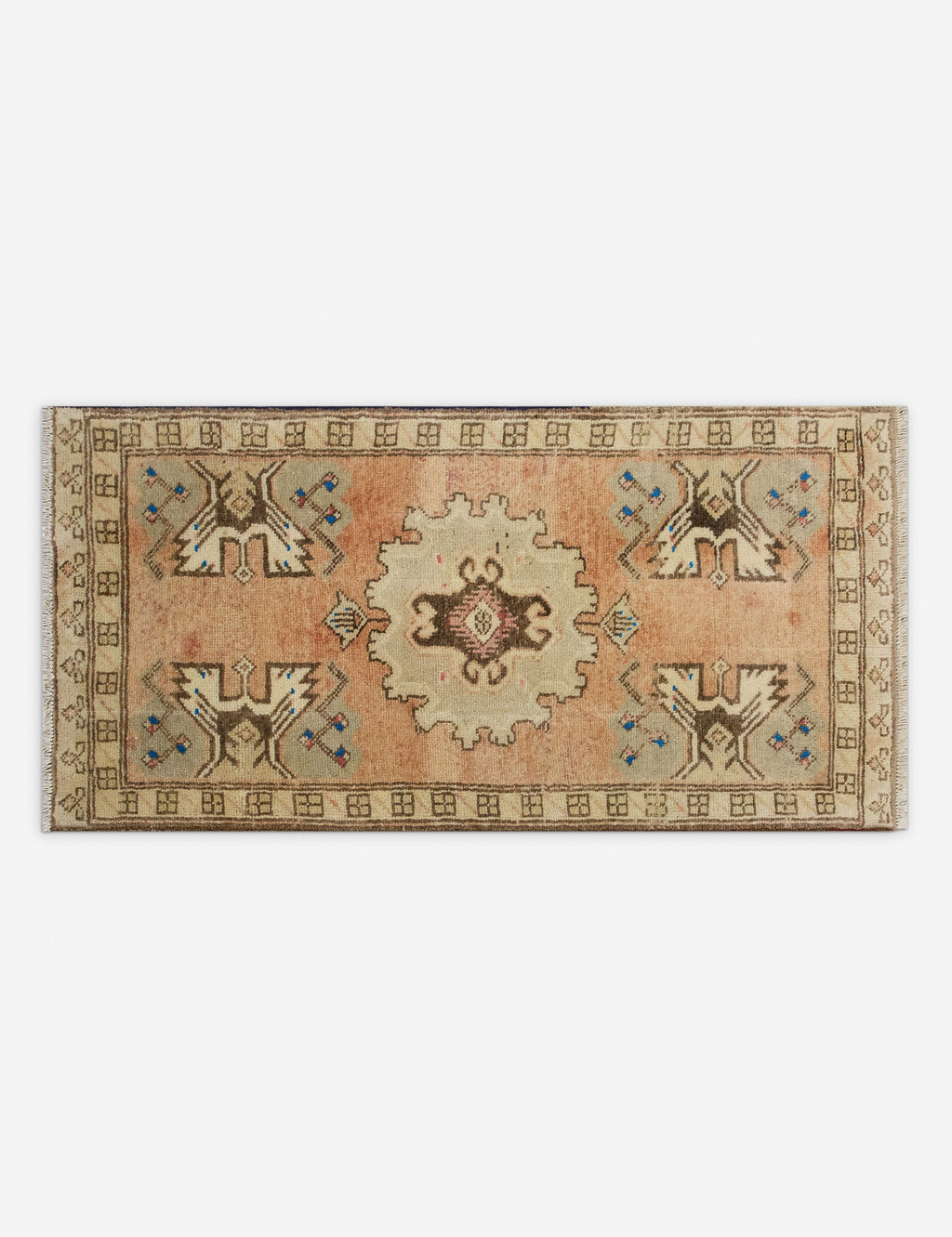 Vintage Turkish Hand-Knotted Wool Mini Rug No. 320, 1'6" x 3'4"