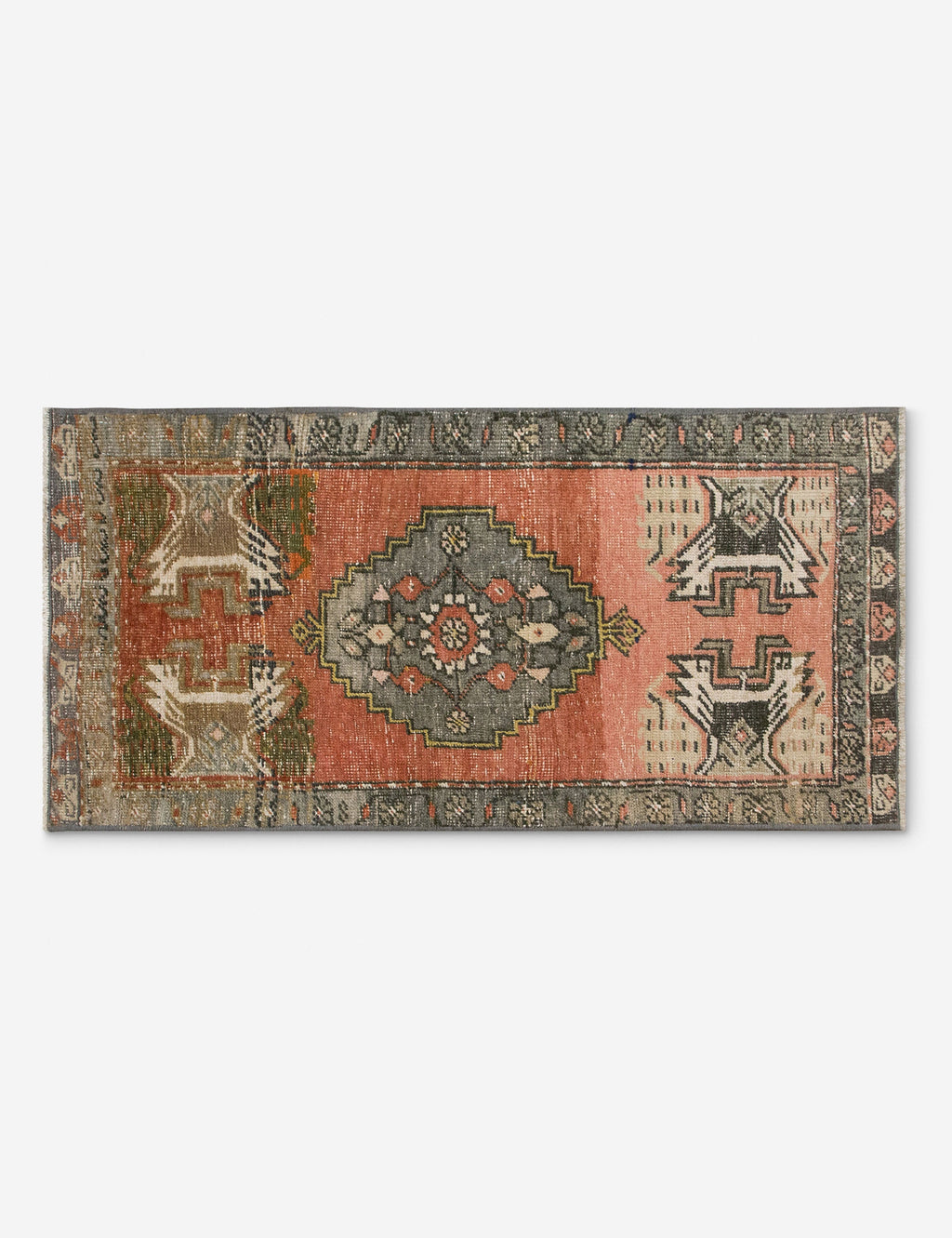 Vintage Turkish Hand-Knotted Wool Mini Rug No. 329, 1'6" x 3'4"