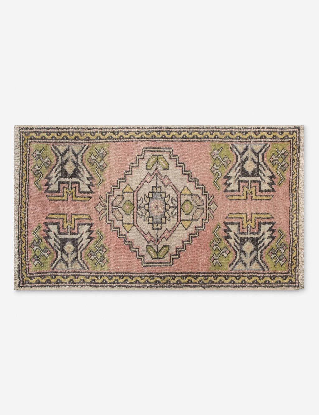 Vintage Turkish Hand-Knotted Wool Mini Rug No. 330, 1'7" x 3'1"