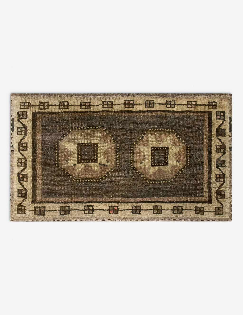 Vintage Turkish Hand-Knotted Wool Mini Rug No. 334, 1'5" x 2'6"