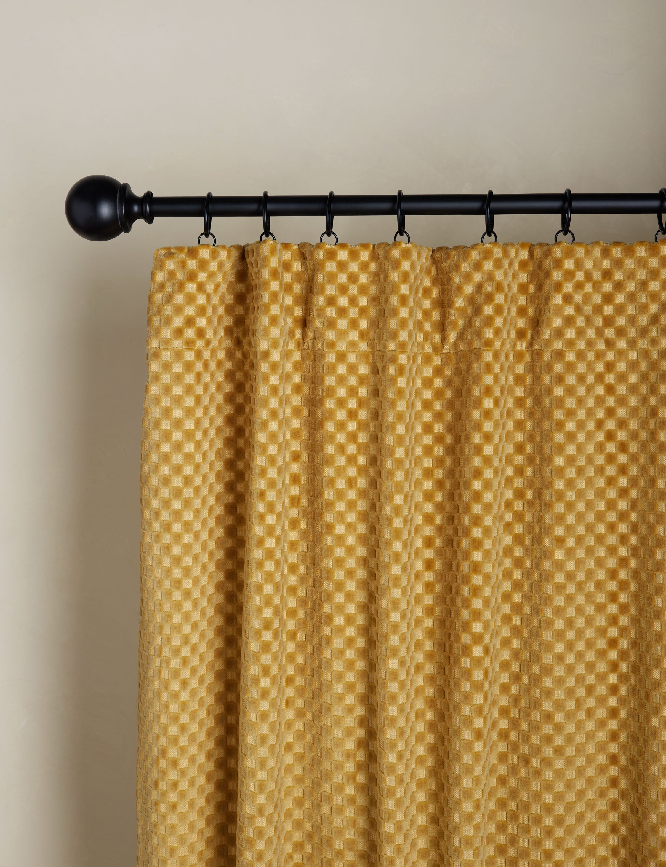 Hi-Lo Checker Velvet Curtain Panel By Sarah  Sherman Samuel