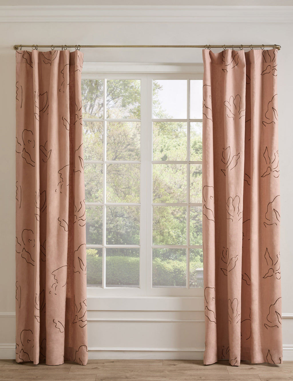 Narsi Embroidered Linen Curtain Panel by Sarah Sherman Samuel