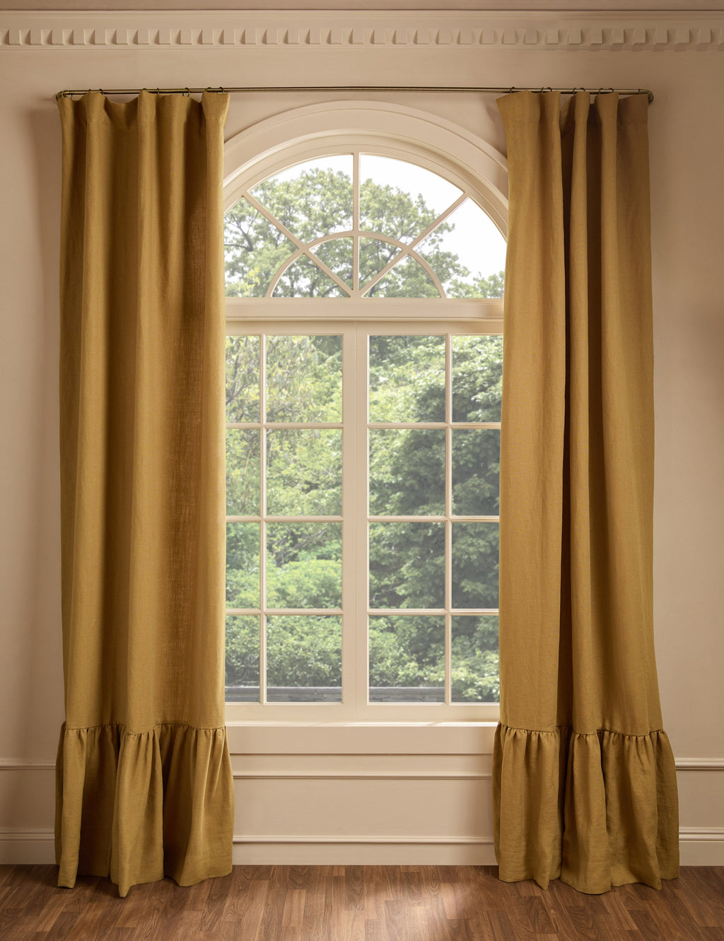 Nori Ruffle Belgian Linen Curtain Panel