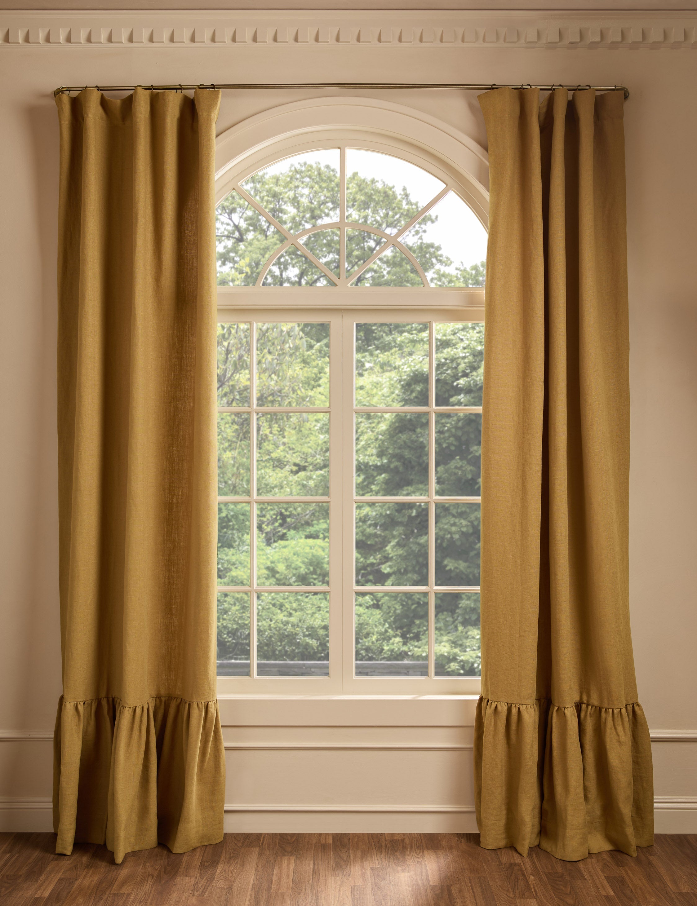 Nori Ruffle Belgian Linen Curtain Panel