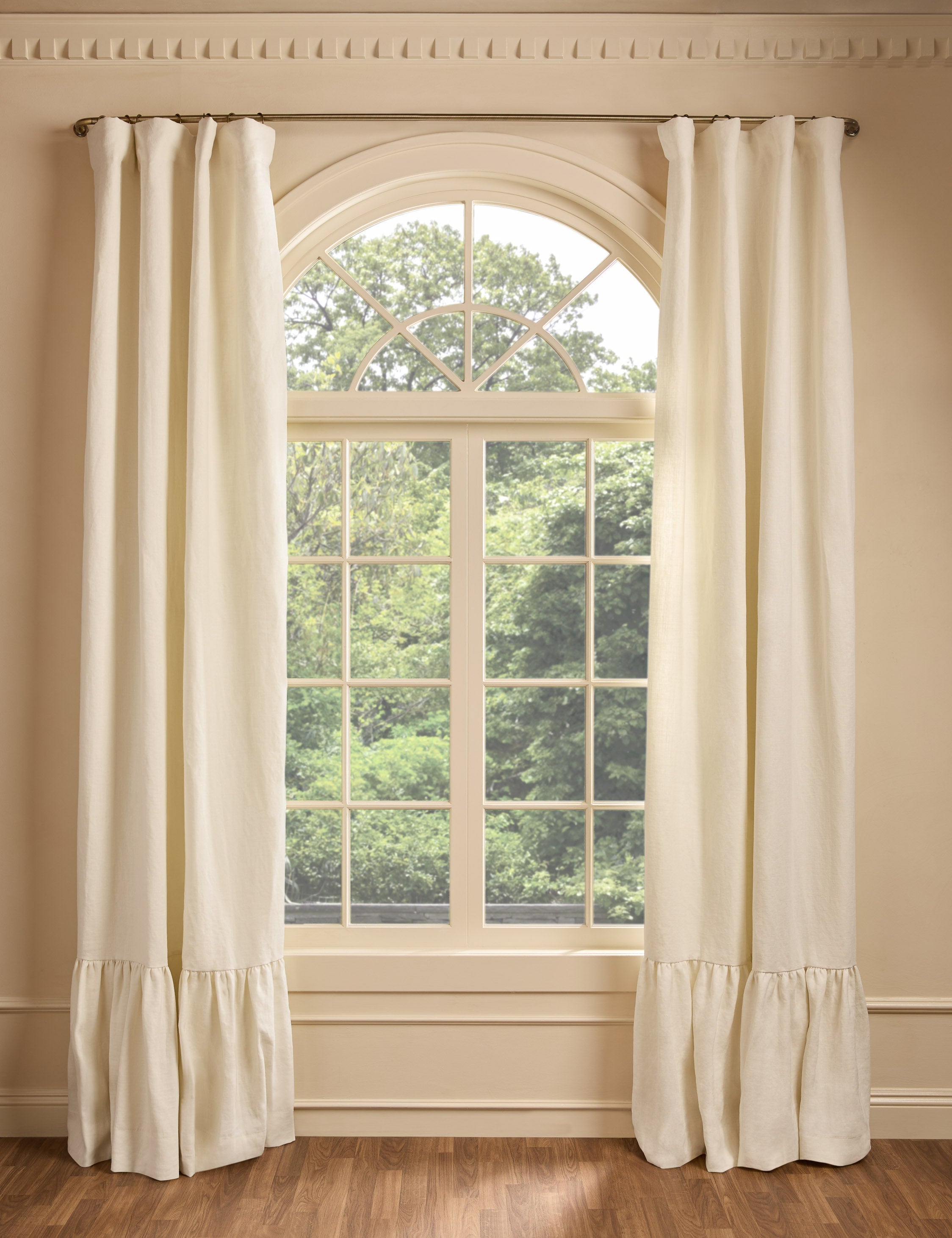Nori Ruffle Belgian Linen Curtain Panel