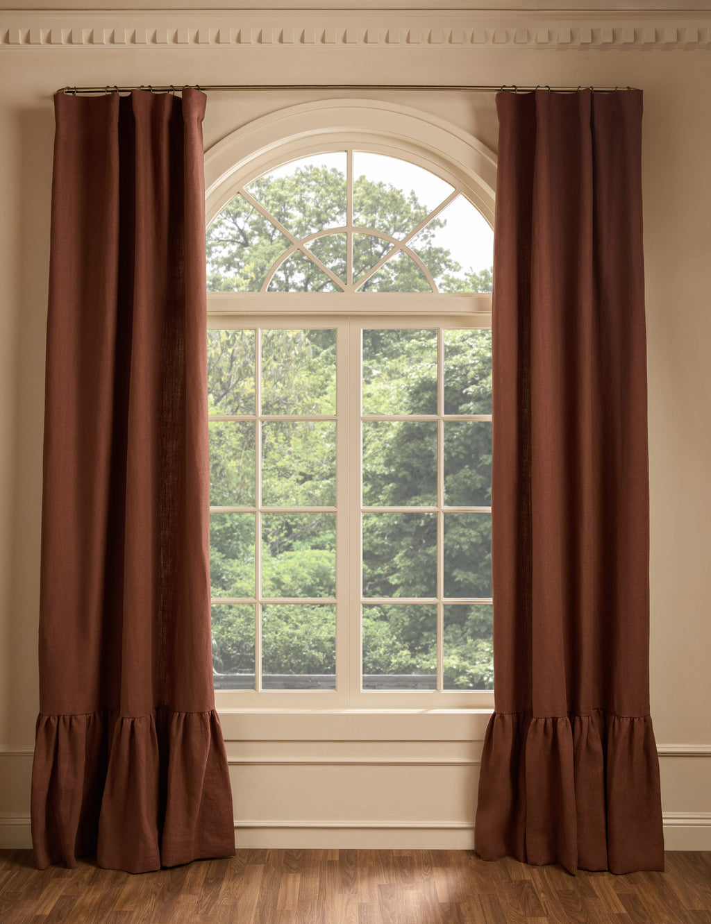 Nori Ruffle Belgian Linen Curtain Panel