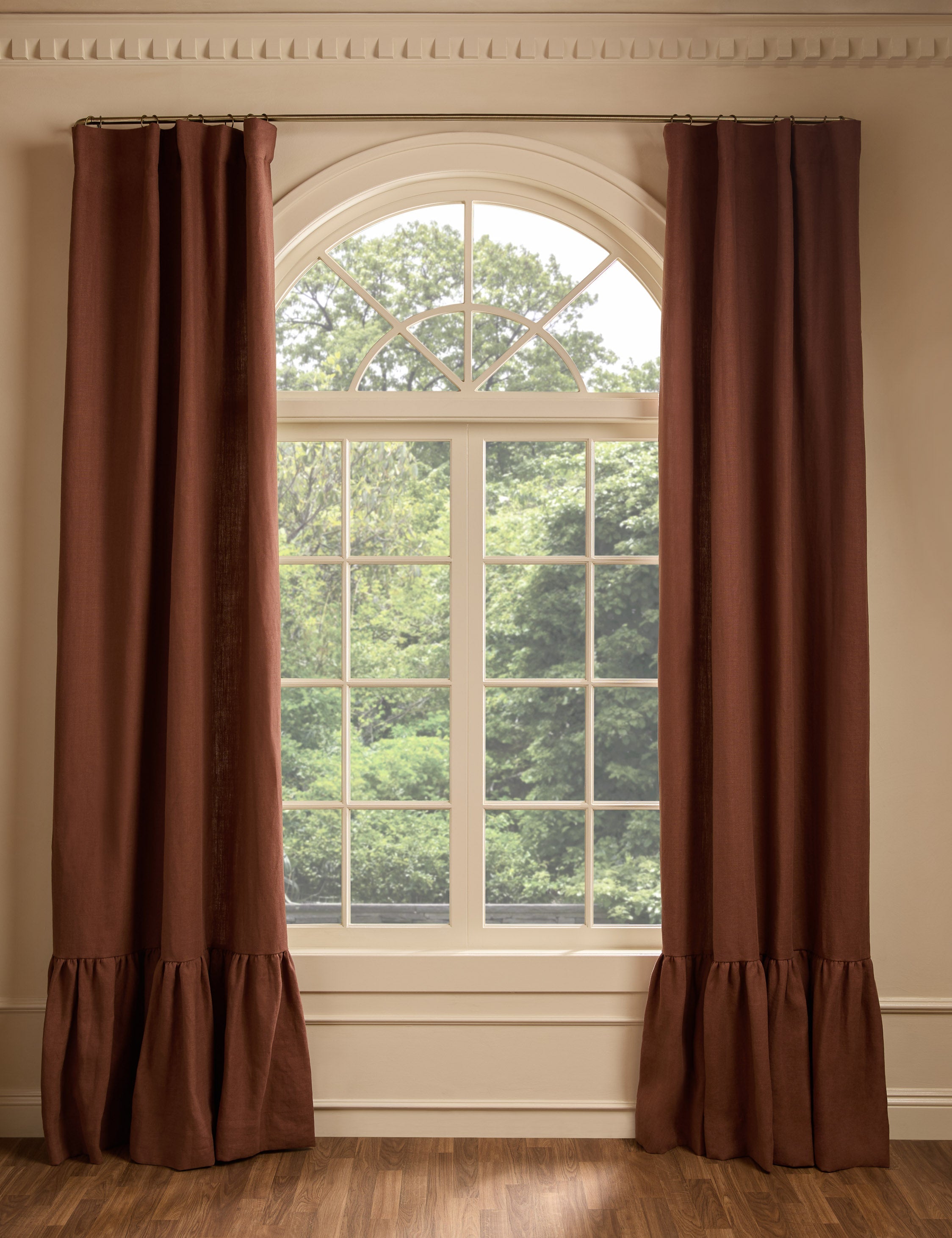 Nori Ruffle Belgian Linen Curtain Panel