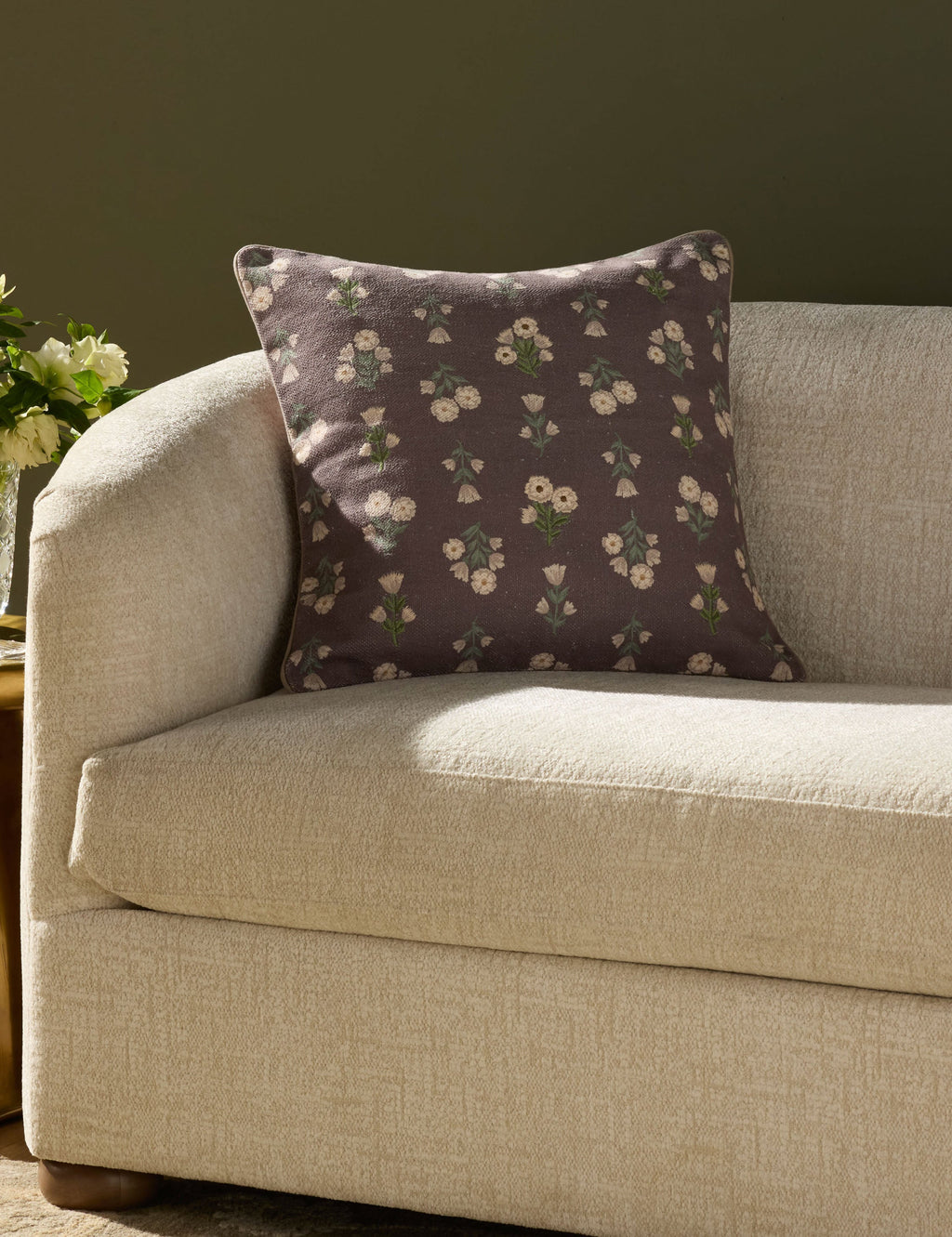 Posie Embroidered Pillow by Chris Loves Julia x Loloi